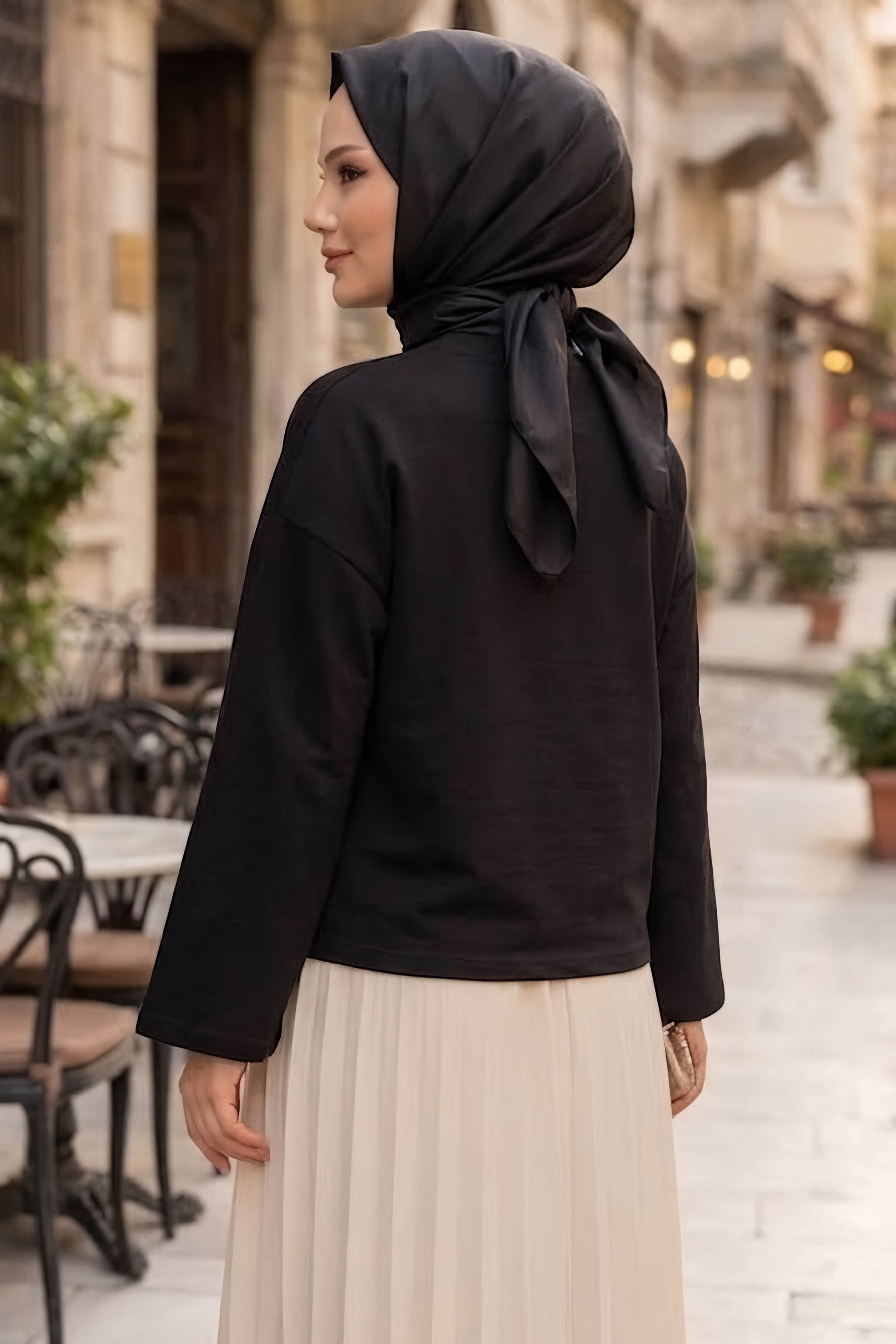 Baskılı Oversize Sweat D2 Siyah - 28778-D2-SIYAH - 4