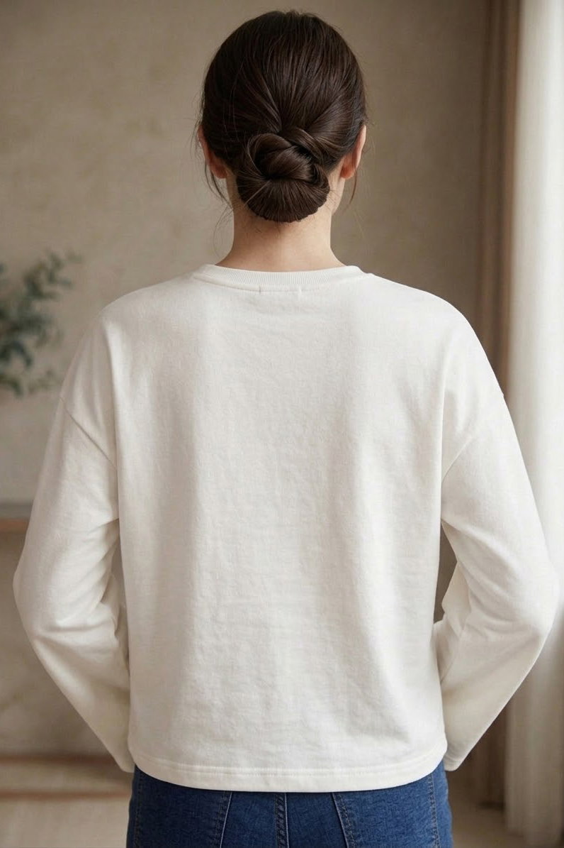 Baskılı Oversize Sweat D4 Beyaz - 28778-D4-BEYAZ - 3