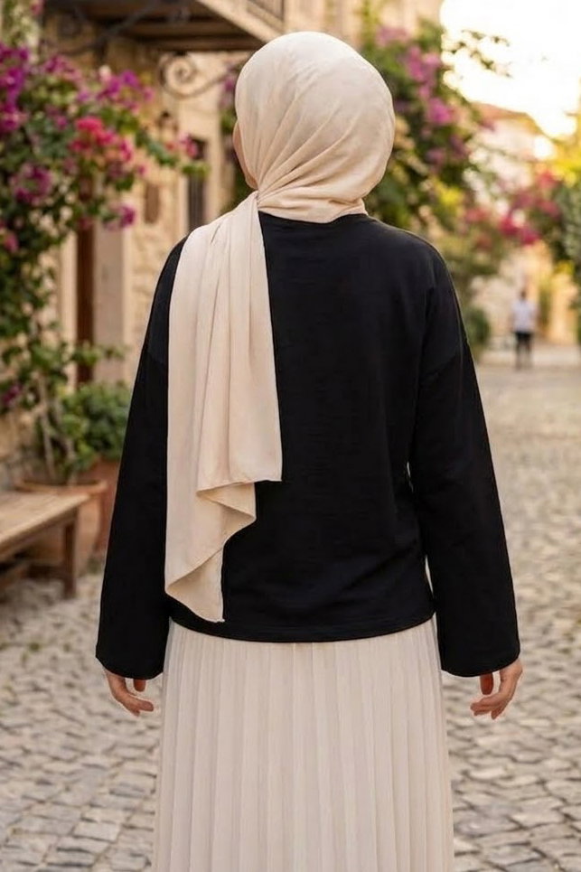 Baskılı Oversize Sweat D4 Siyah - 28778-D4-SIYAH - 4