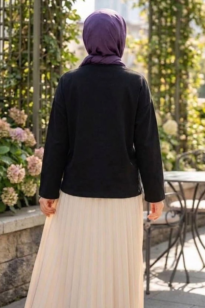 Baskılı Oversize Sweat D5 Siyah - 28778-D5-SIYAH - 4