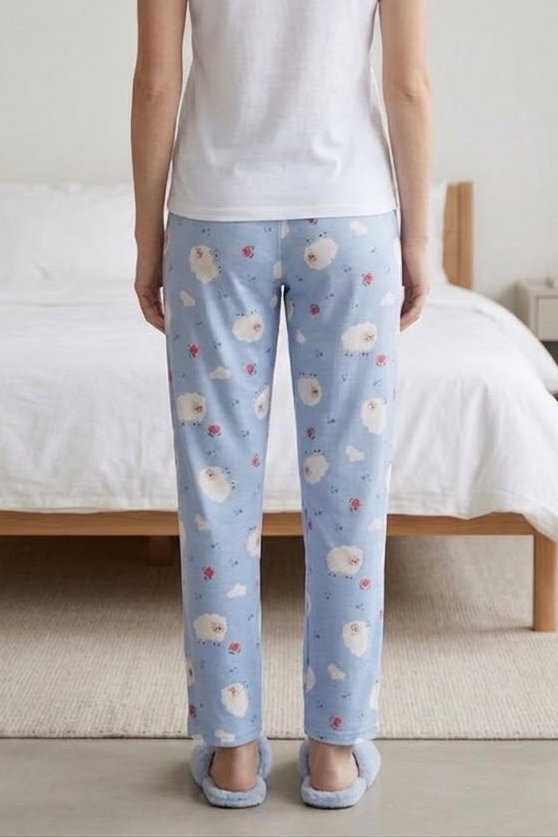 Baskılı Pijama Altı Bebe Mavi - 28741-BEBE-MAVI - 2