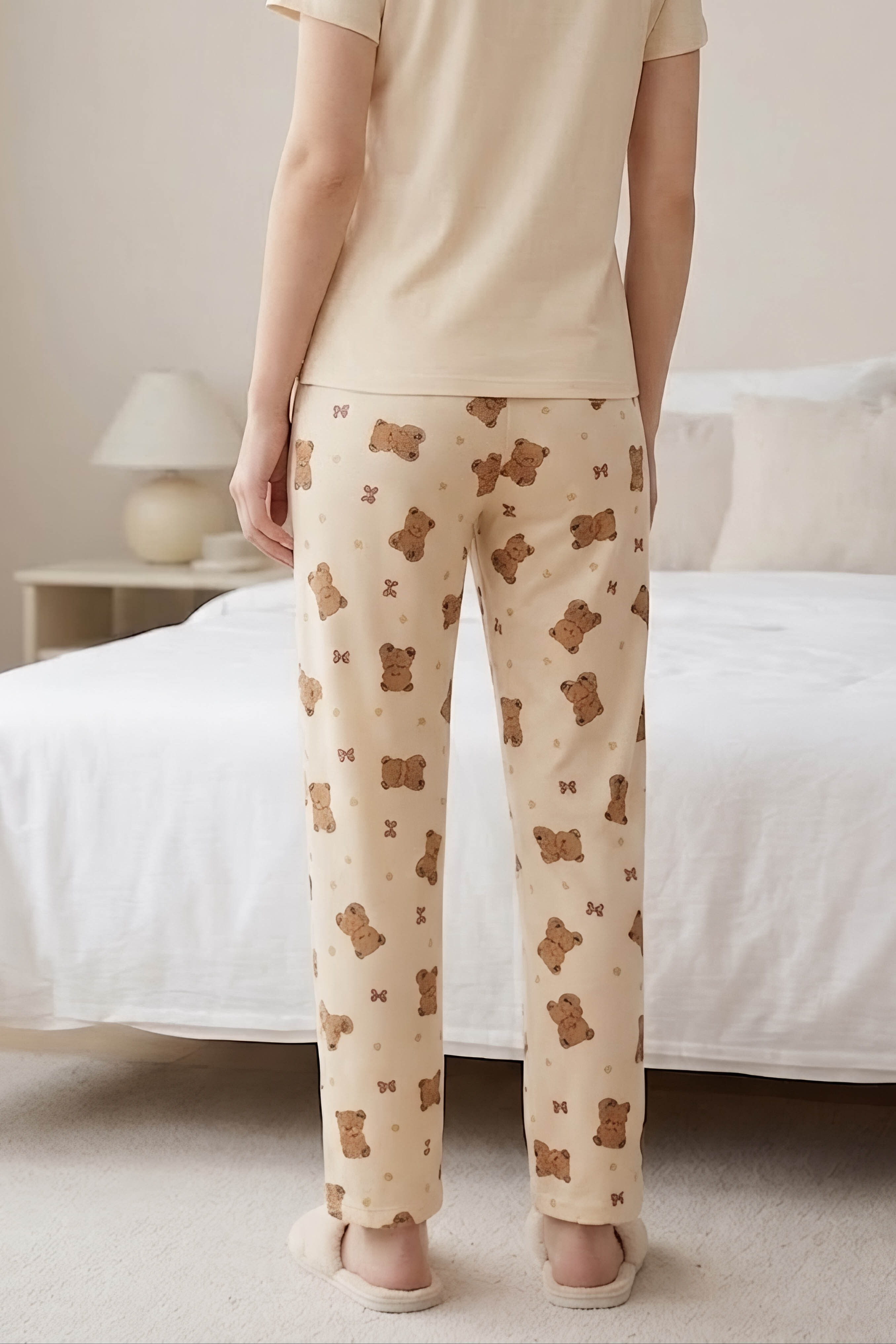 Baskılı Pijama Altı Bej - 28741-BEJ - 2