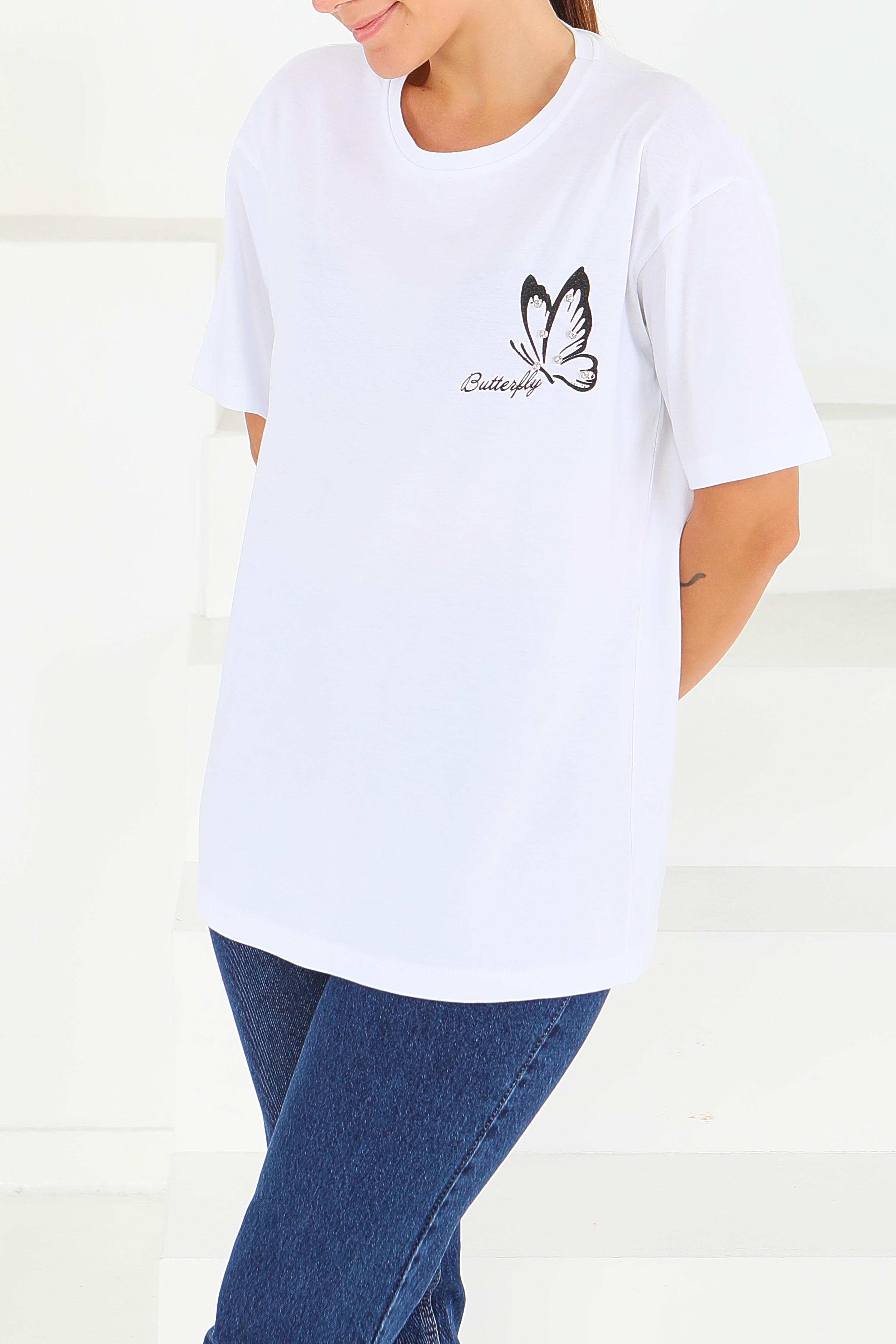 Baskılı Taşlı T-Şhirt - 27567 - 2