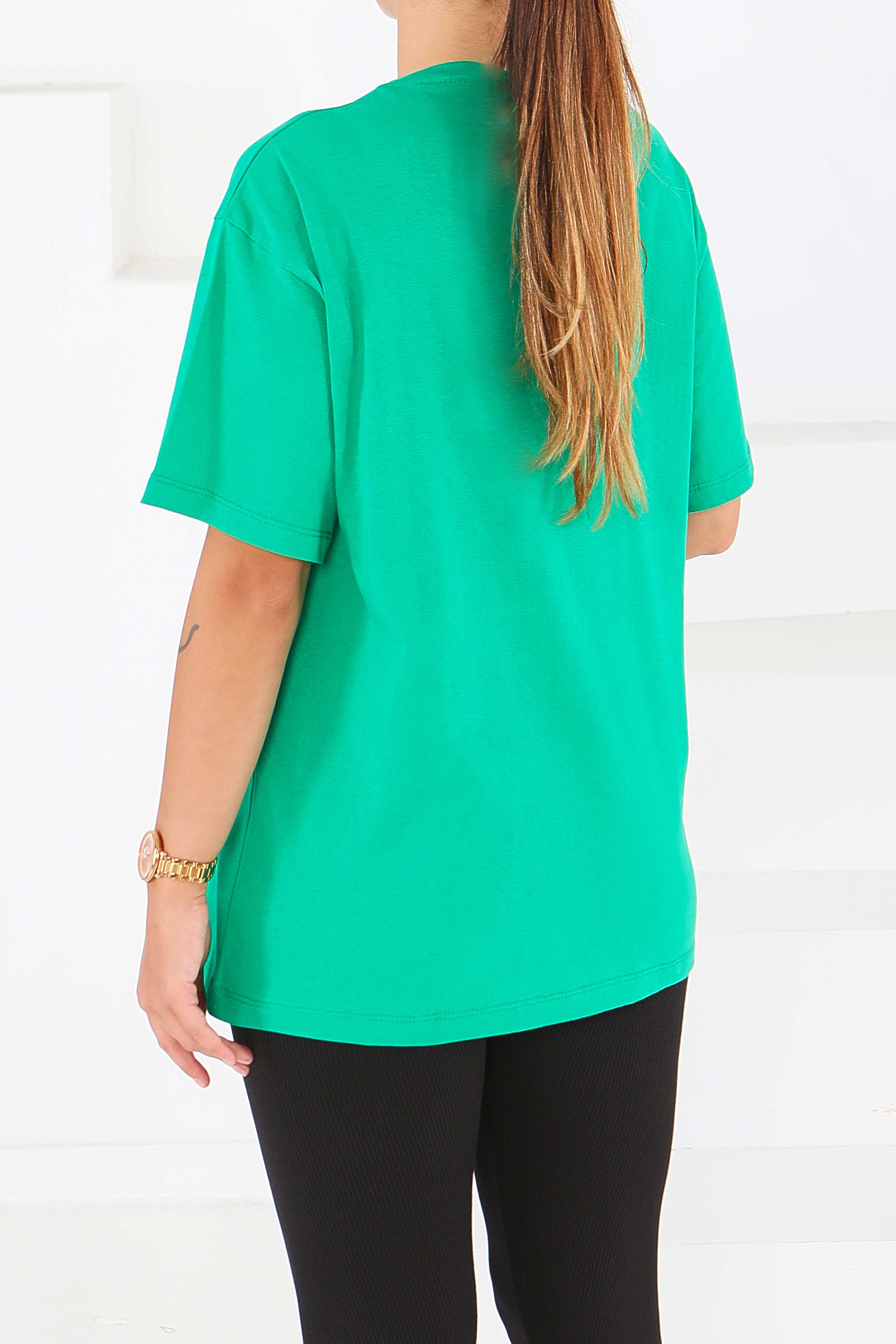 Baskılı Taşlı T-Şhirt - 27567 - 4