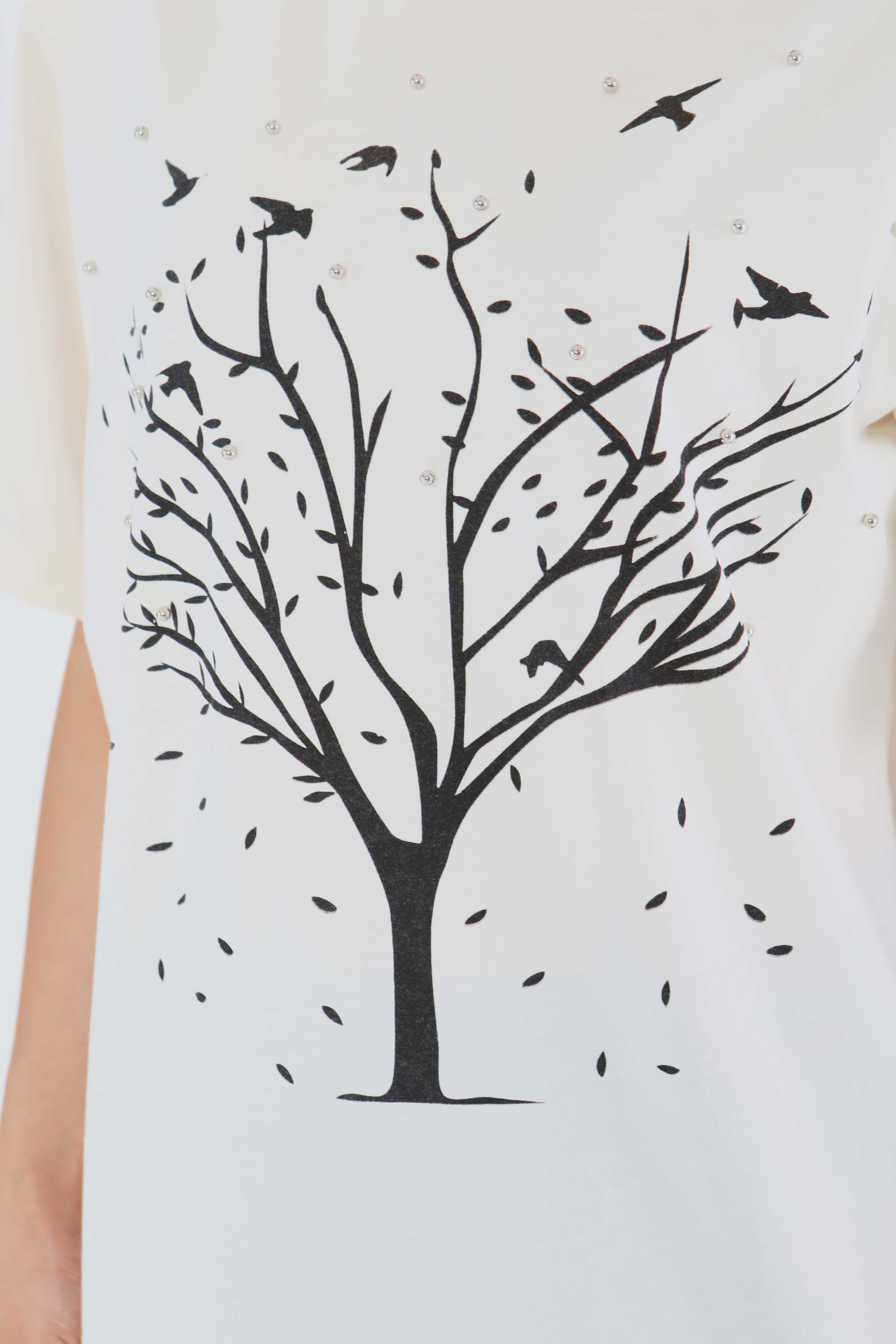 Baskılı Taşlı T-Şhirt - 27375 - 3