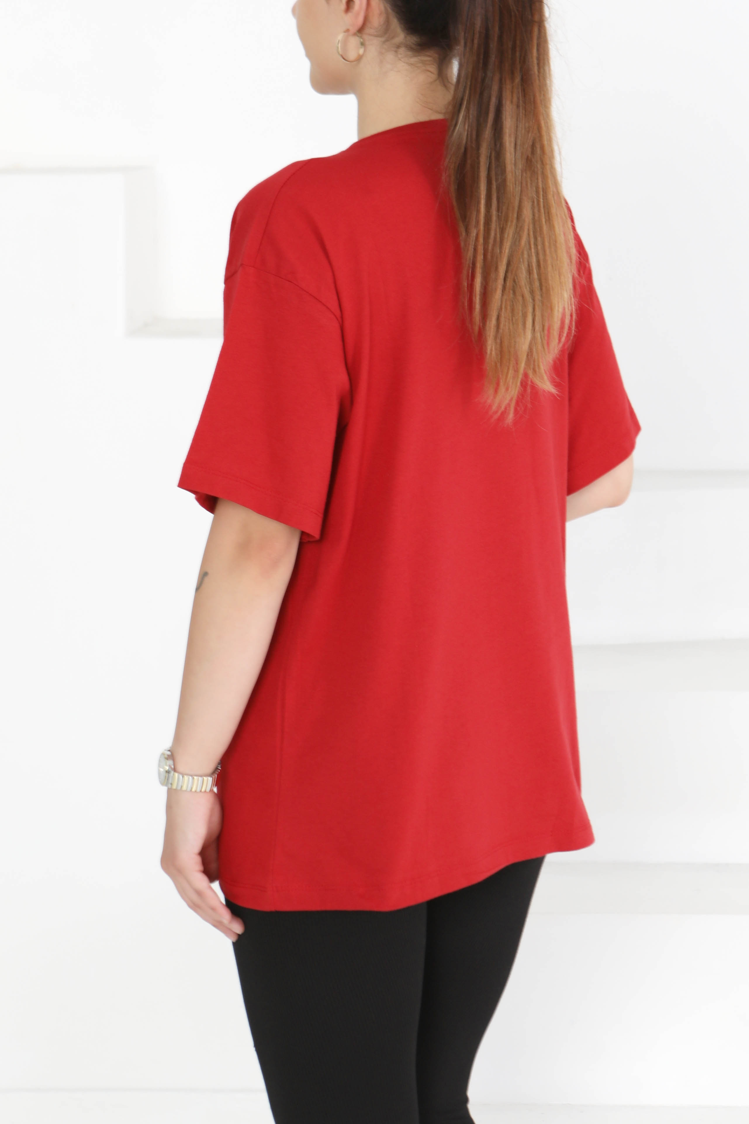 Baskılı Taşlı T-Şhirt - 27375 - 5