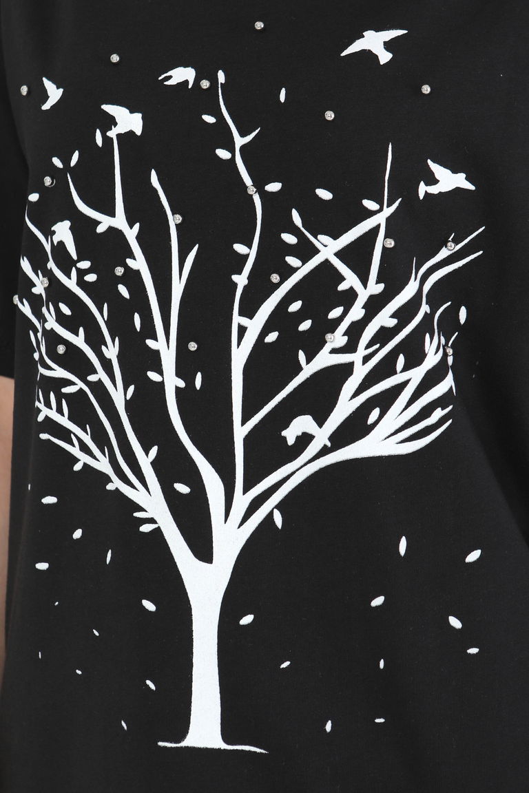 Baskılı Taşlı T-Şhirt - 27375 - TOFİSA