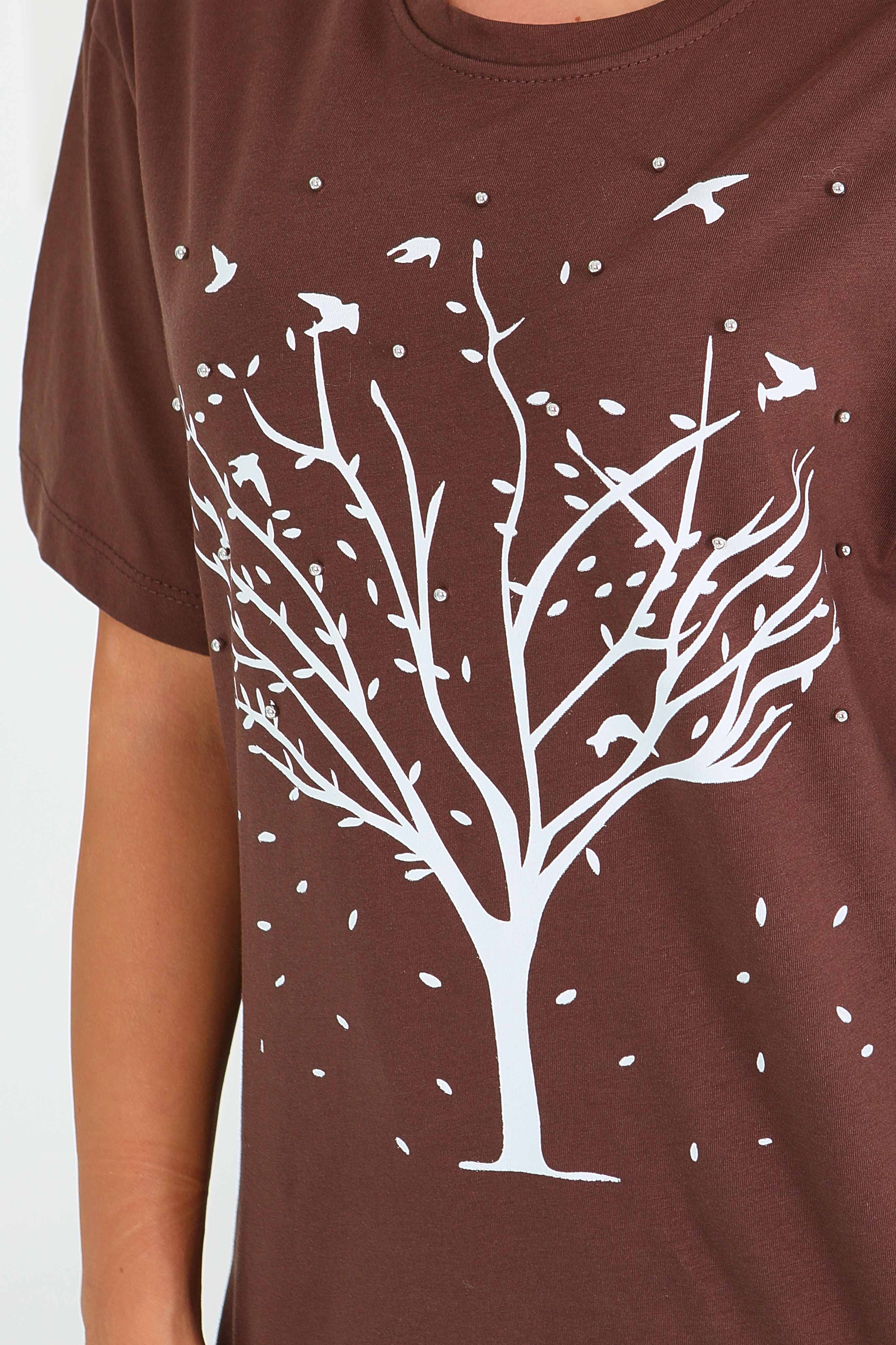 Baskılı Taşlı T-Şhirt - 27375 - 3