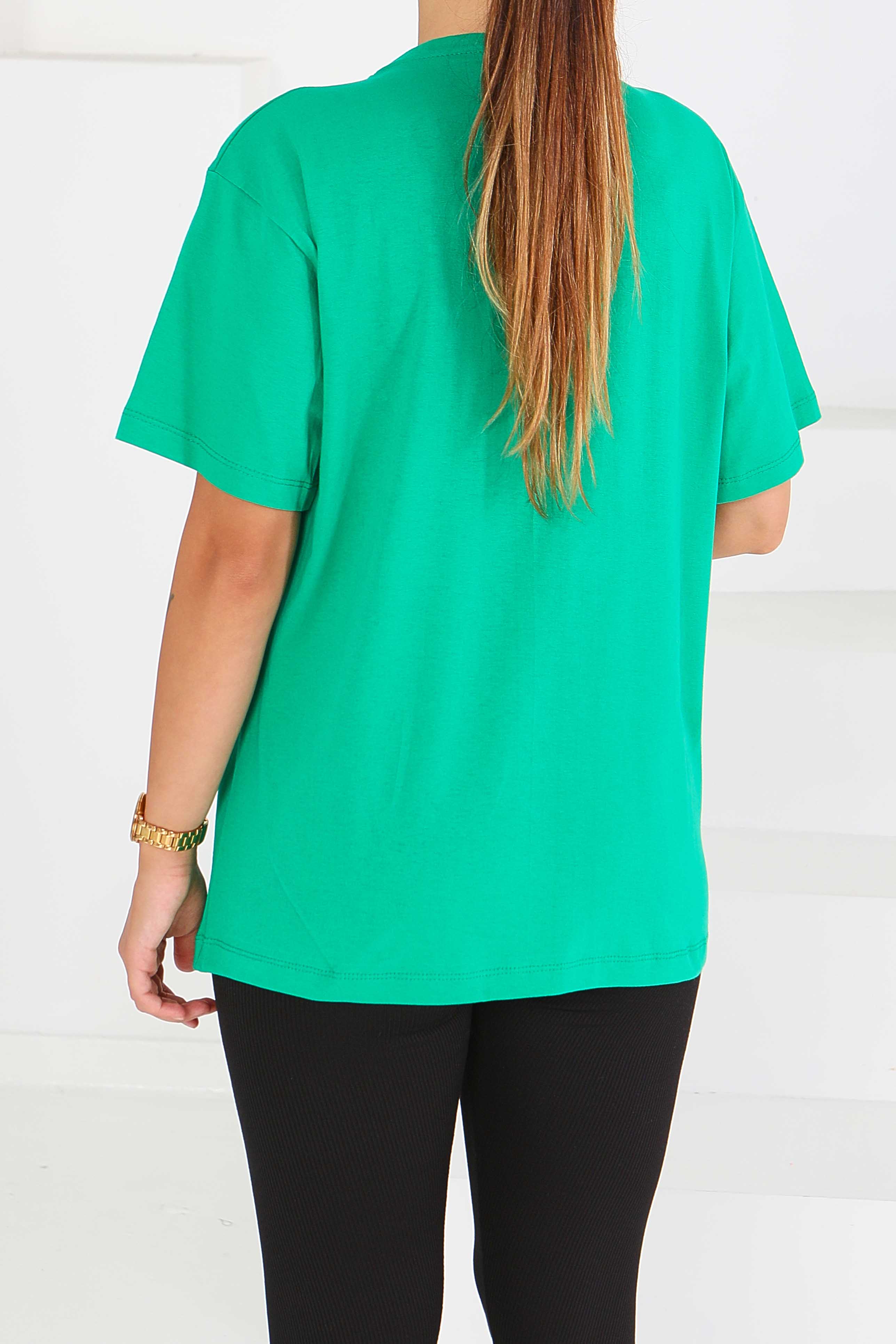 Baskılı Taşlı T-Şhirt - 27375 - 4