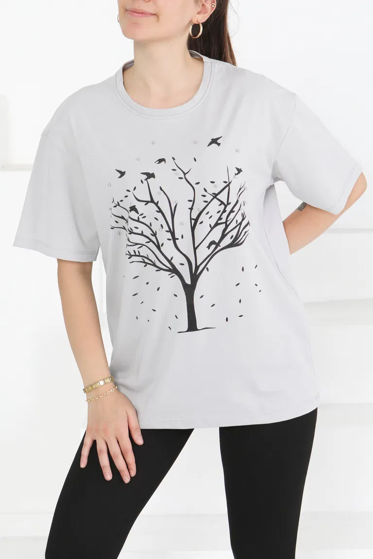 Baskılı Taşlı T-Şhirt Taş - 27375 - TOFİSA