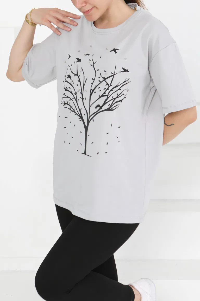 Baskılı Taşlı T-Şhirt Taş - 27375 - TOFİSA