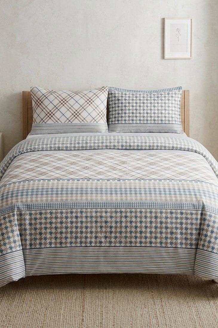 Bebe Mavi Desenli Cift Kişilik Nevresim Seti - 28679-BEBE-MAVI - 2