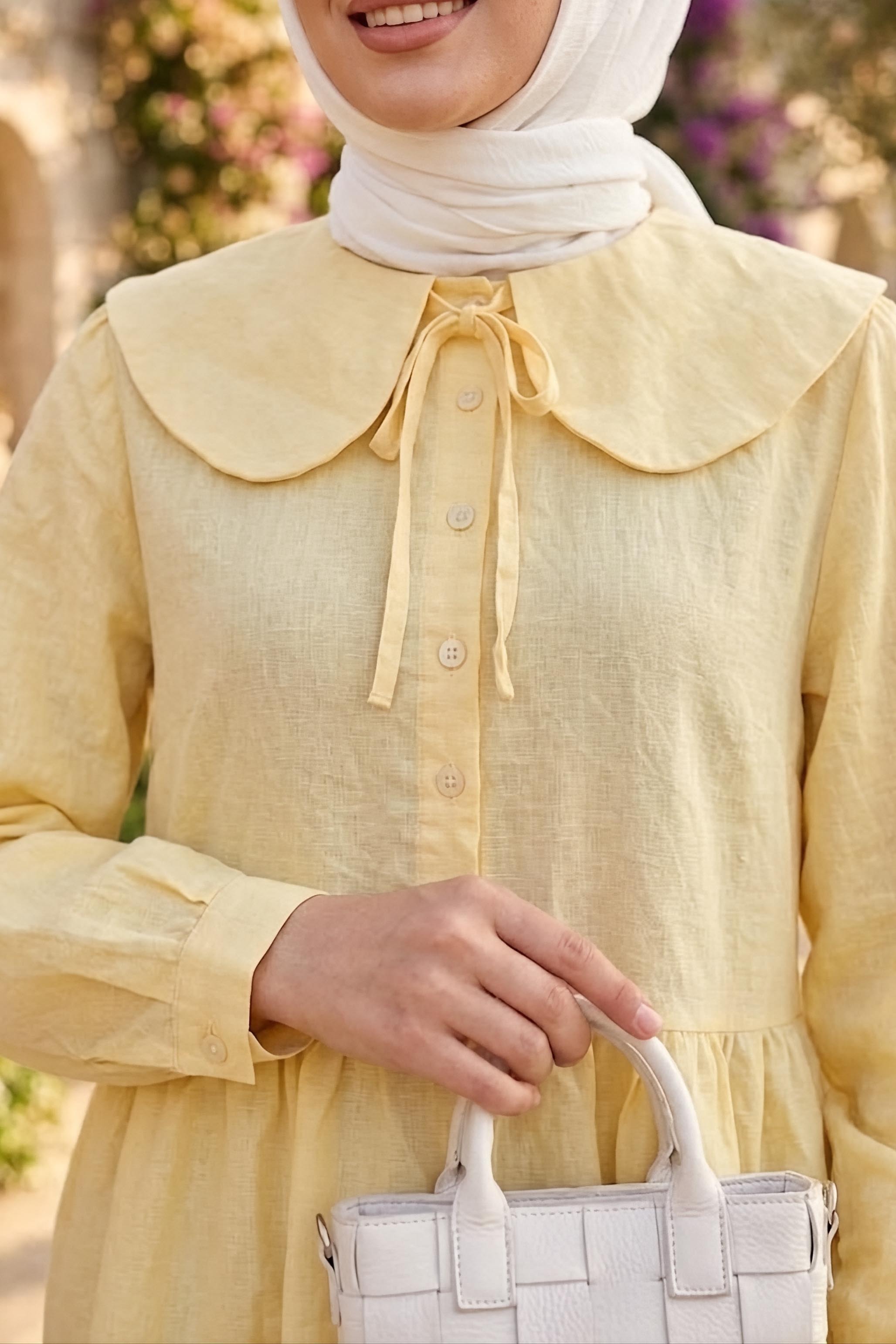 Bebe Yaka Çizgili Tunik Sari - 28870-SARI - 2