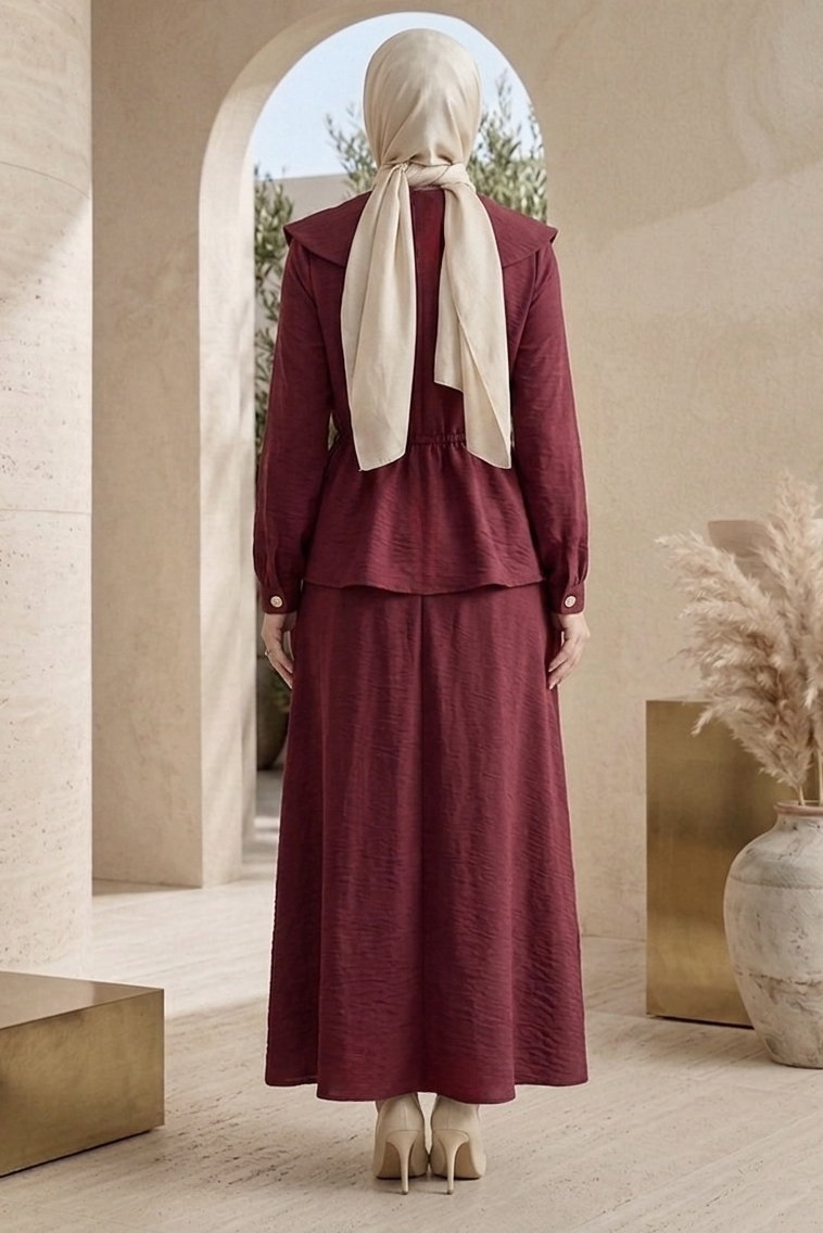 Belde Bağcık Detaylı Paraşüt Takım - 28395-BORDO - 3