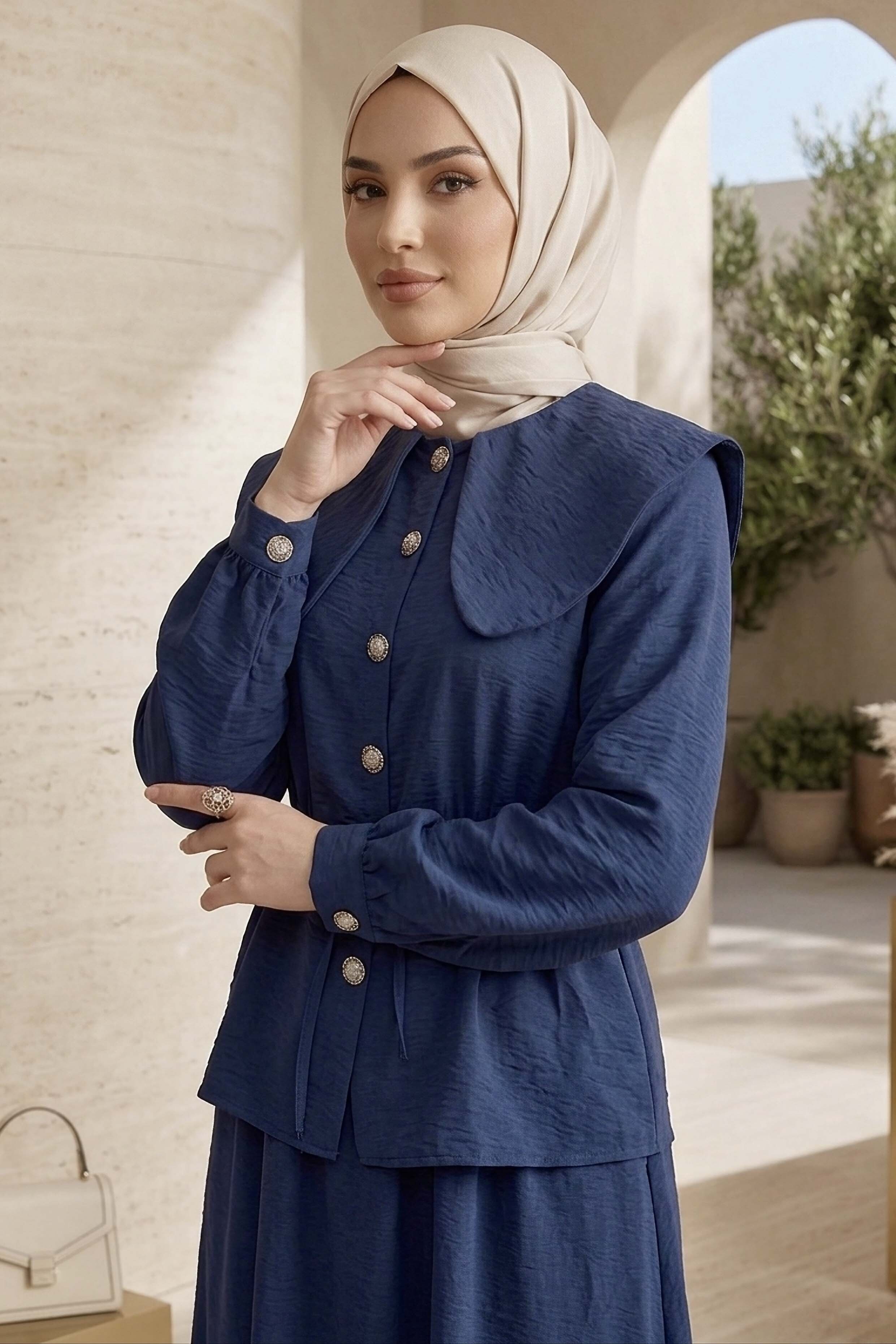 Belde Bağcık Detaylı Paraşüt Takım - 28395-LACIVERT - 3