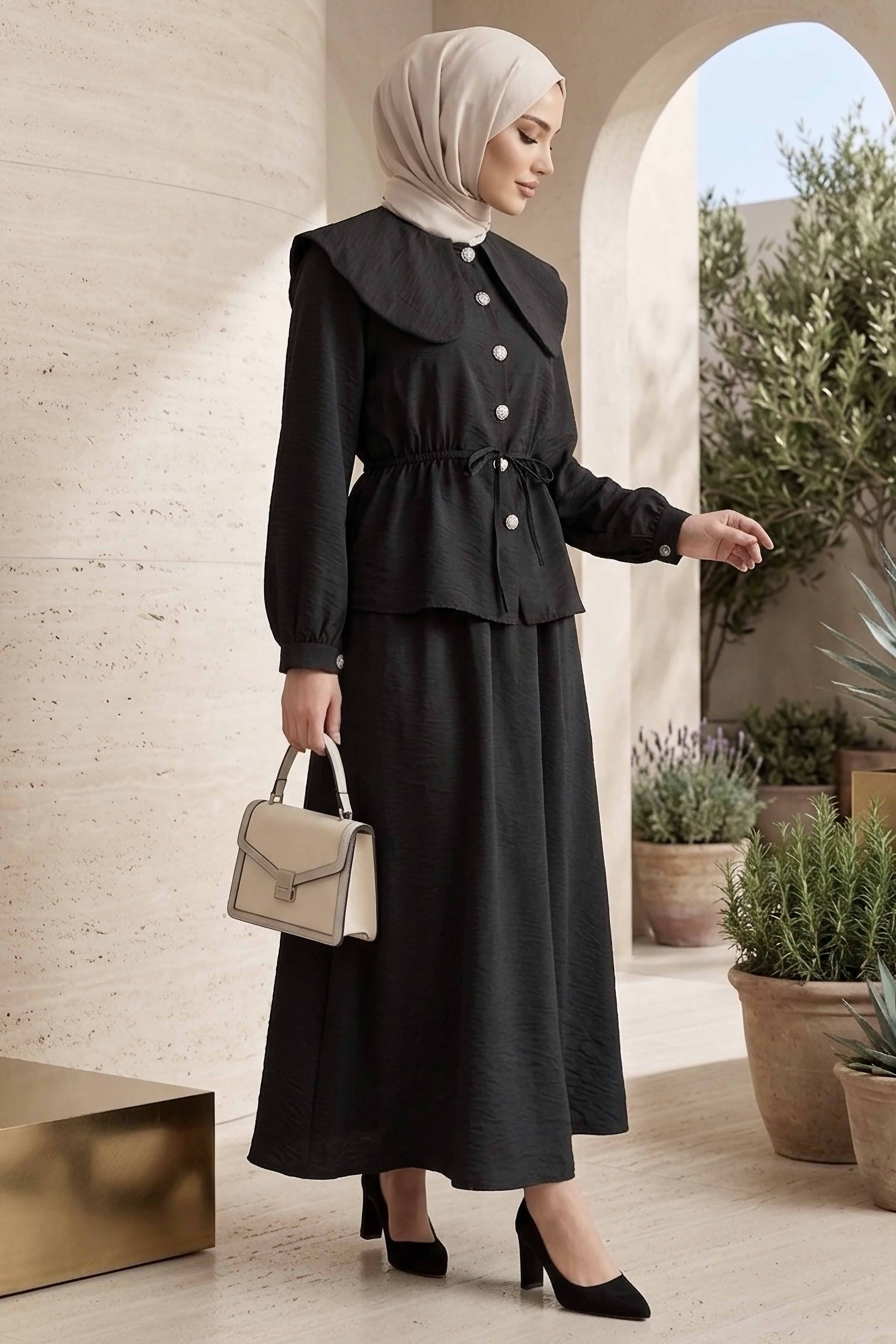 Belde Bağcık Detaylı Paraşüt Takım - 28395-SIYAH - 1