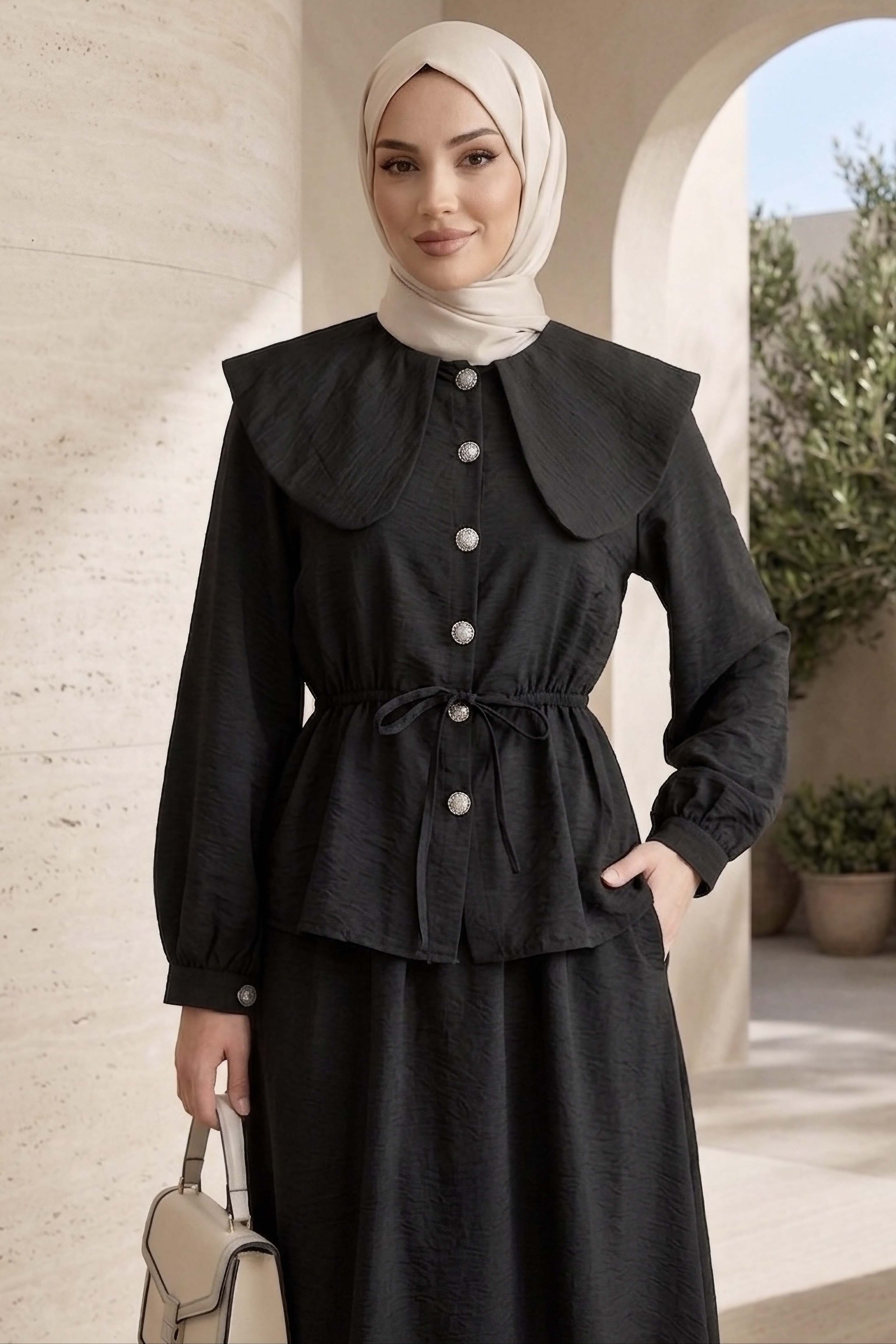 Belde Bağcık Detaylı Paraşüt Takım - 28395-SIYAH - 3