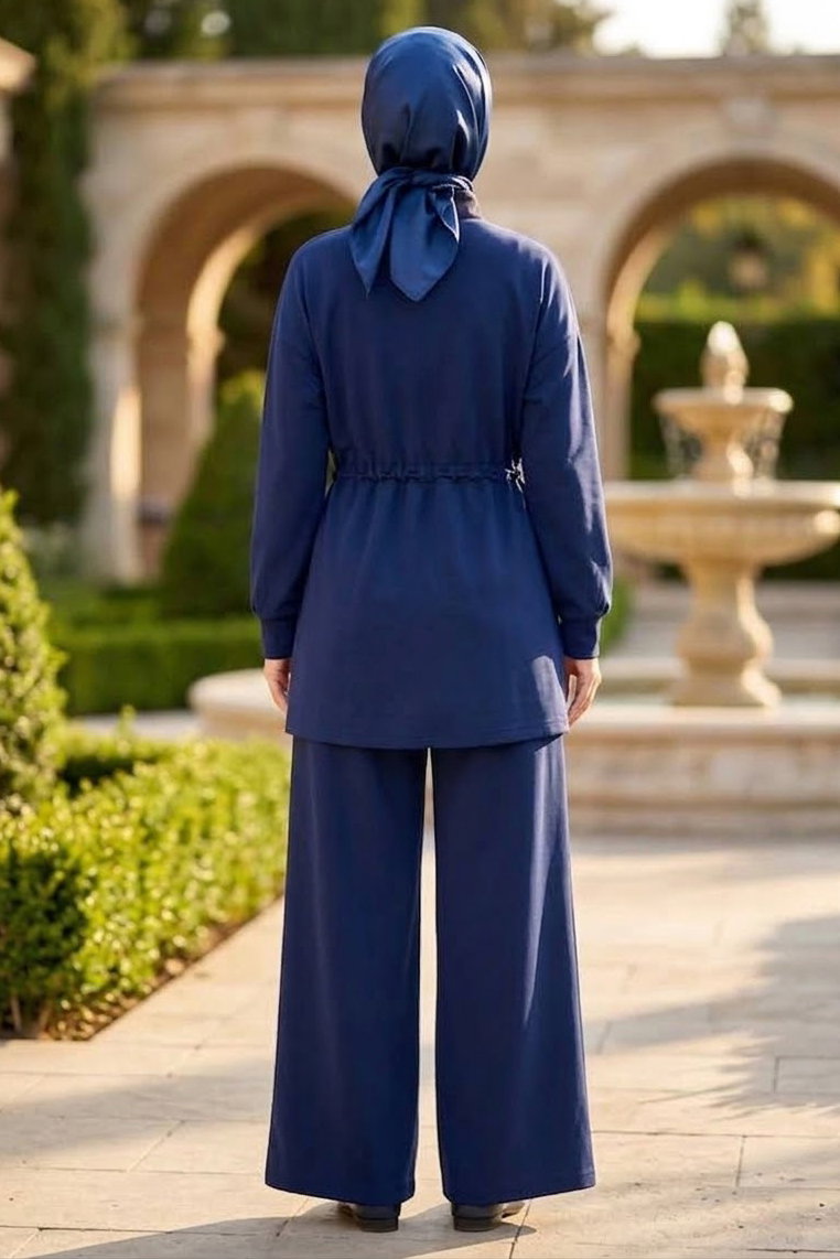 Belde Lastik Detaylı Oysh Modal Takım Lacivert - 28926-LACIVERT - 3