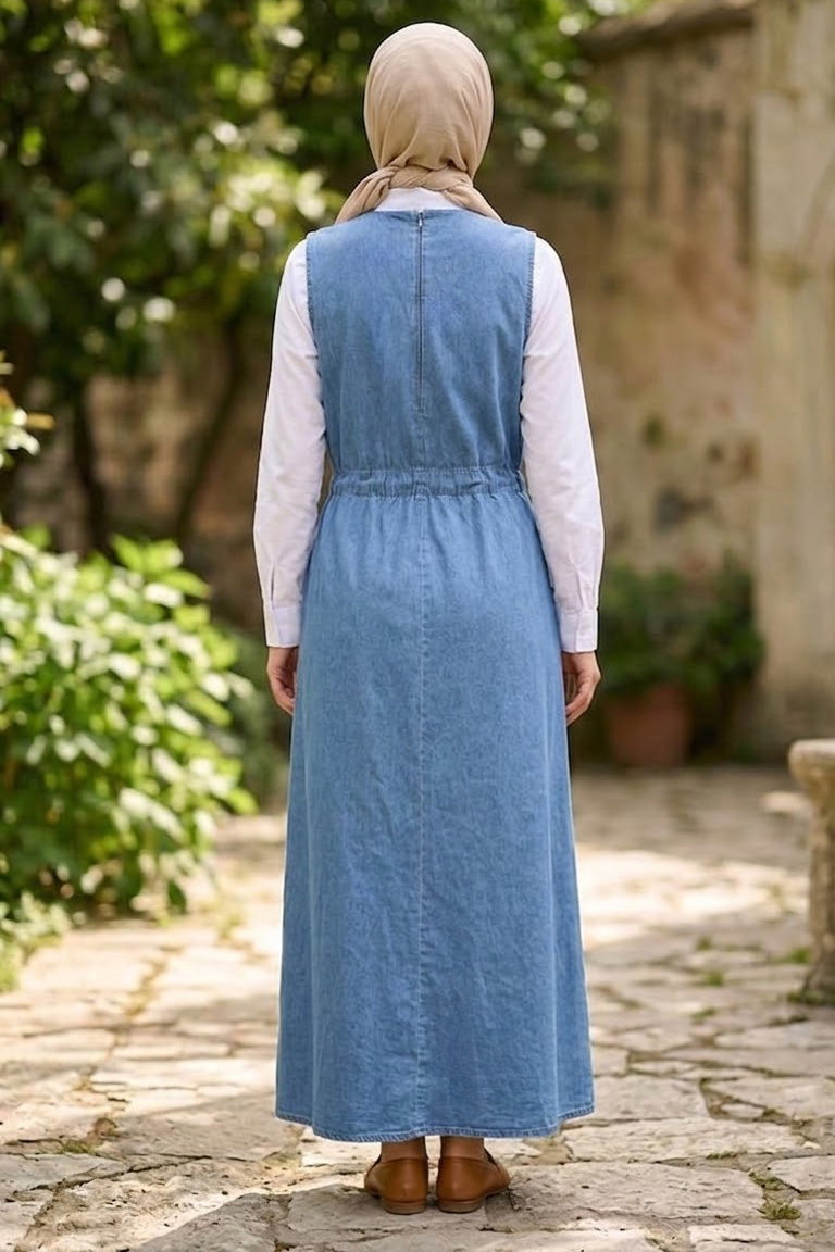 Belde Tünel Detaylı Kot Jile Mavi - 28828-MAVI - 3