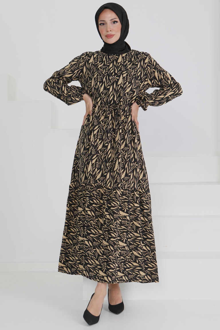 Belden Bağlamalı Elbise - 27494 - TOFİSA