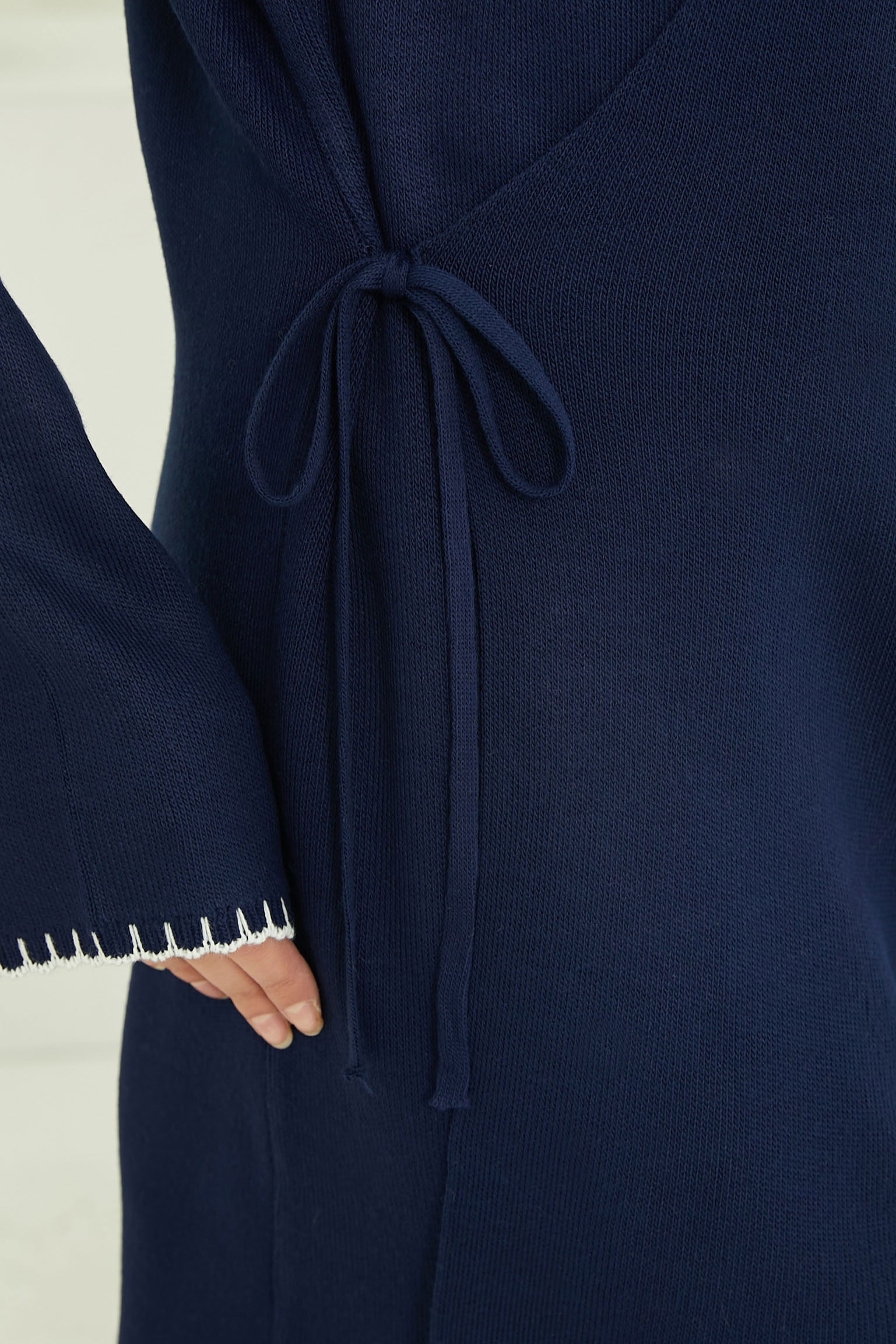 Belden Bağlamalı Triko Takım - 27745-LACIVERT - 6