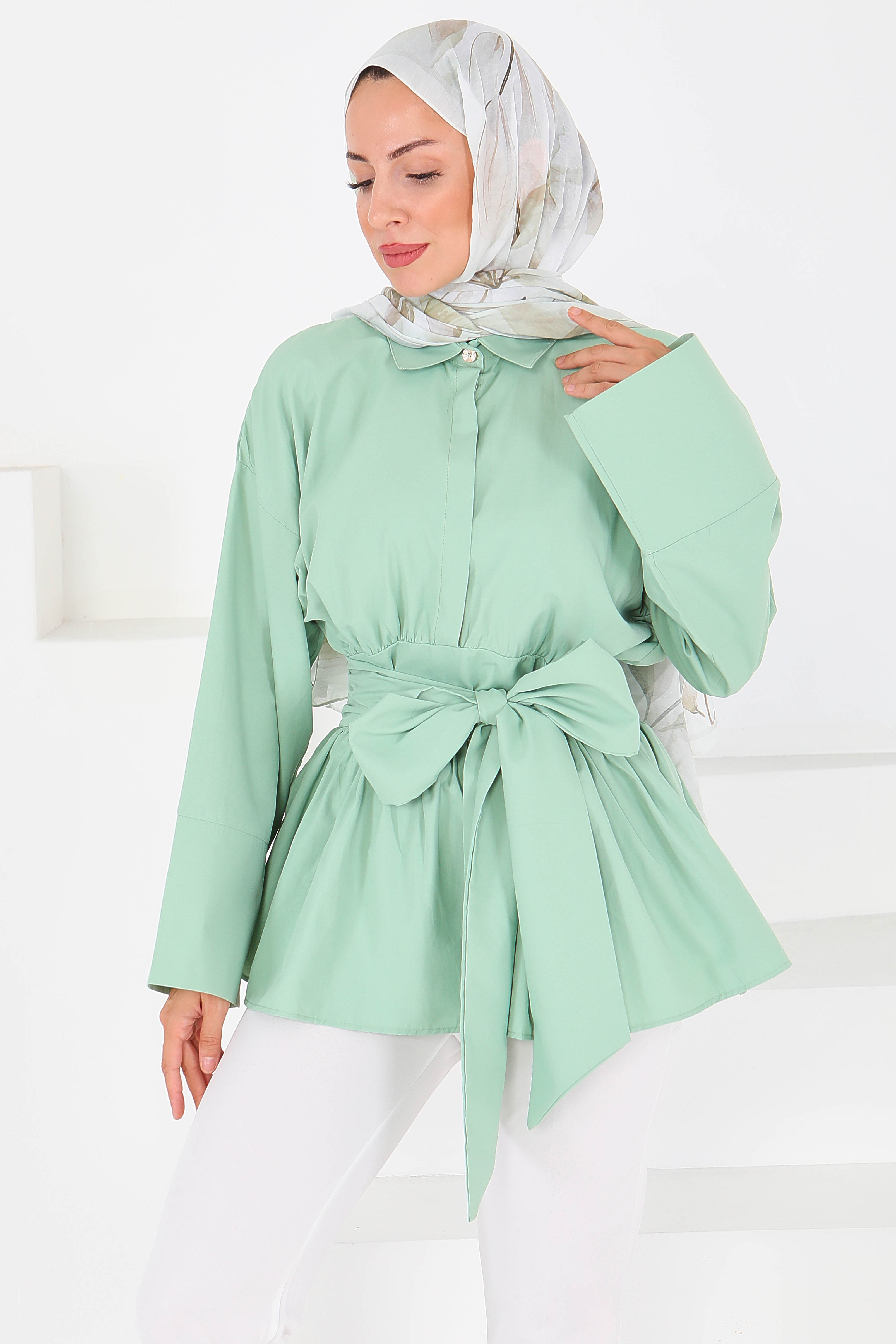 Belden Bağlamalı Tunik - 27550 - 3