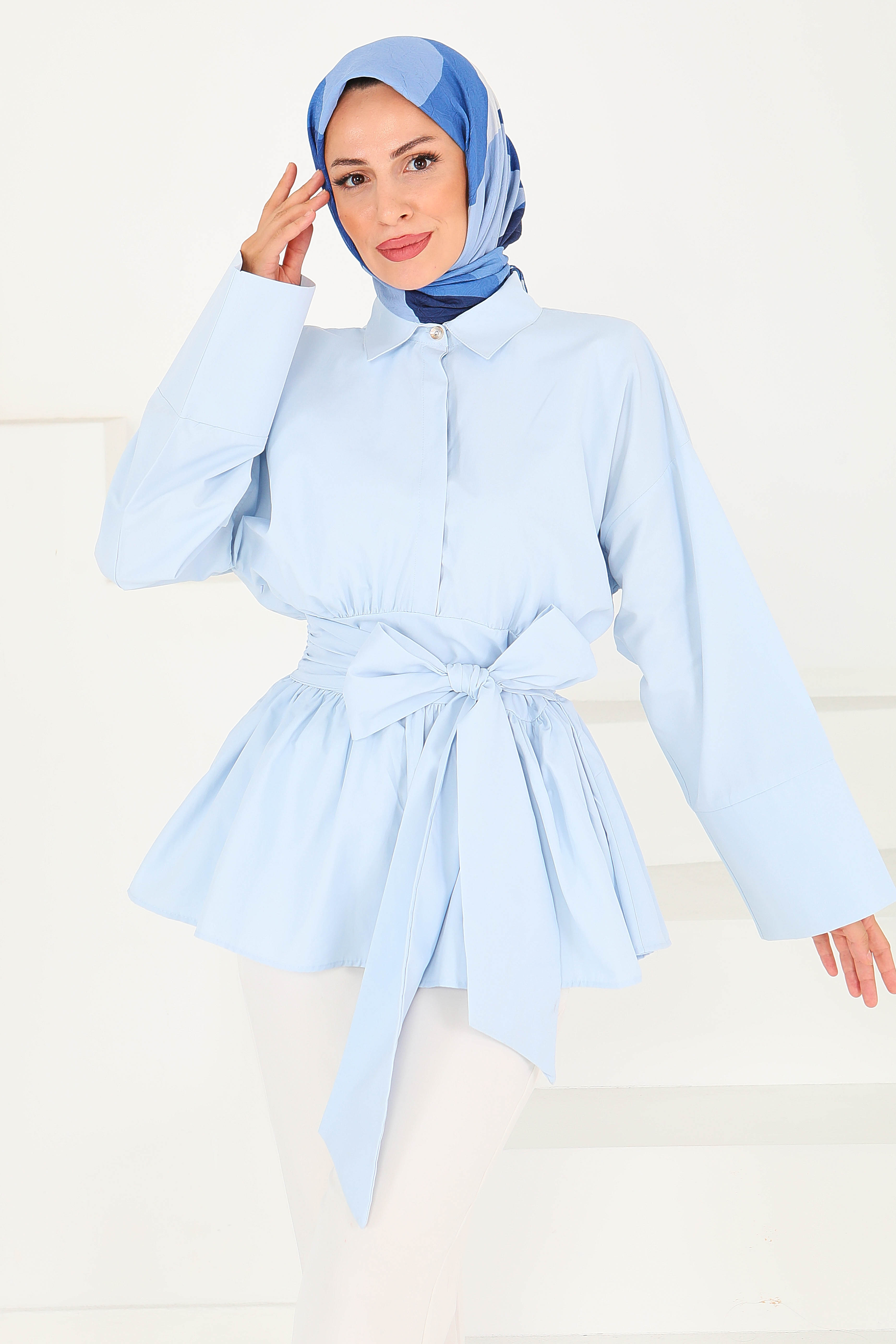 Belden Bağlamalı Tunik - 27550 - 3