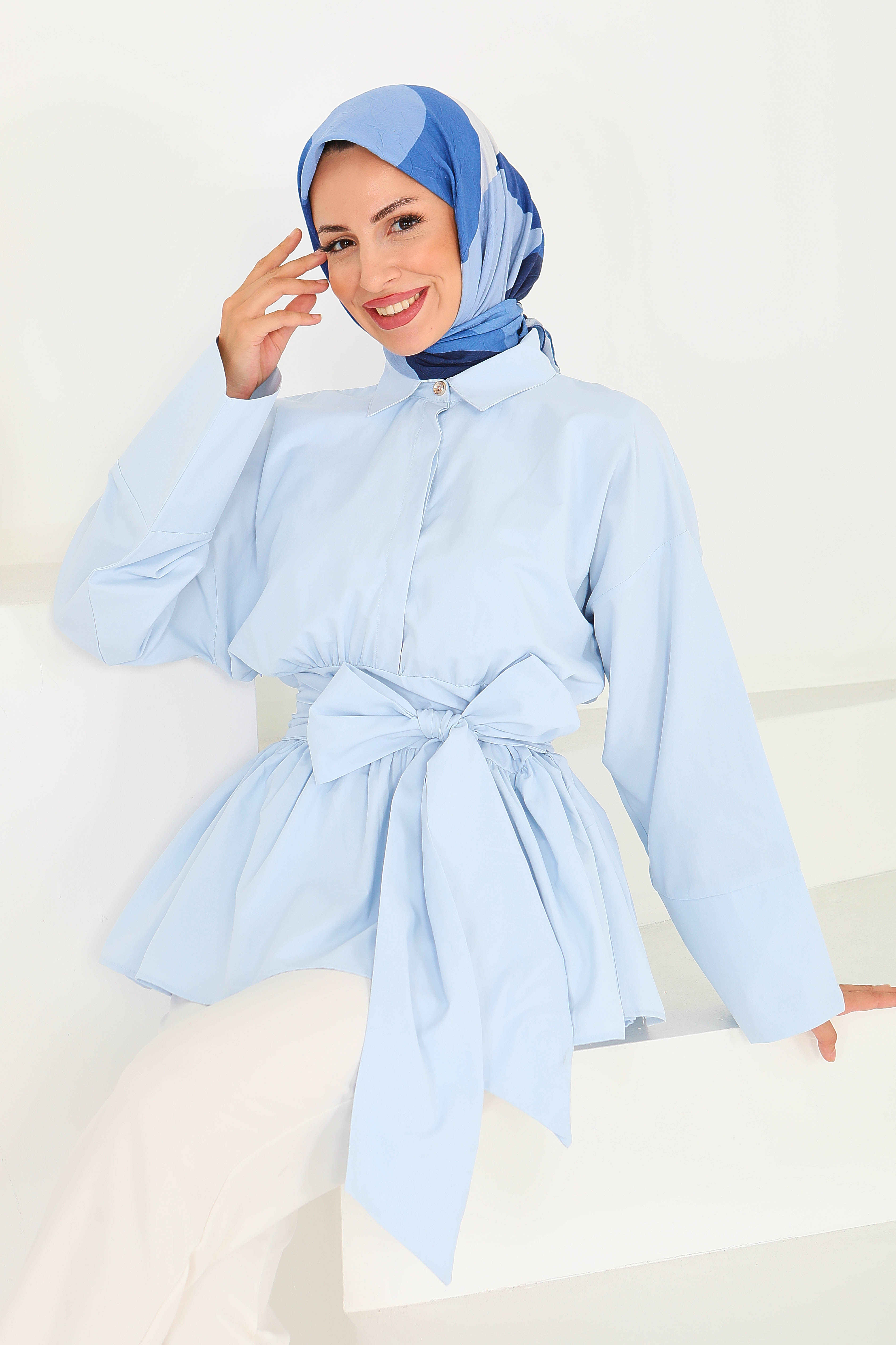 Belden Bağlamalı Tunik - 27550 - 5