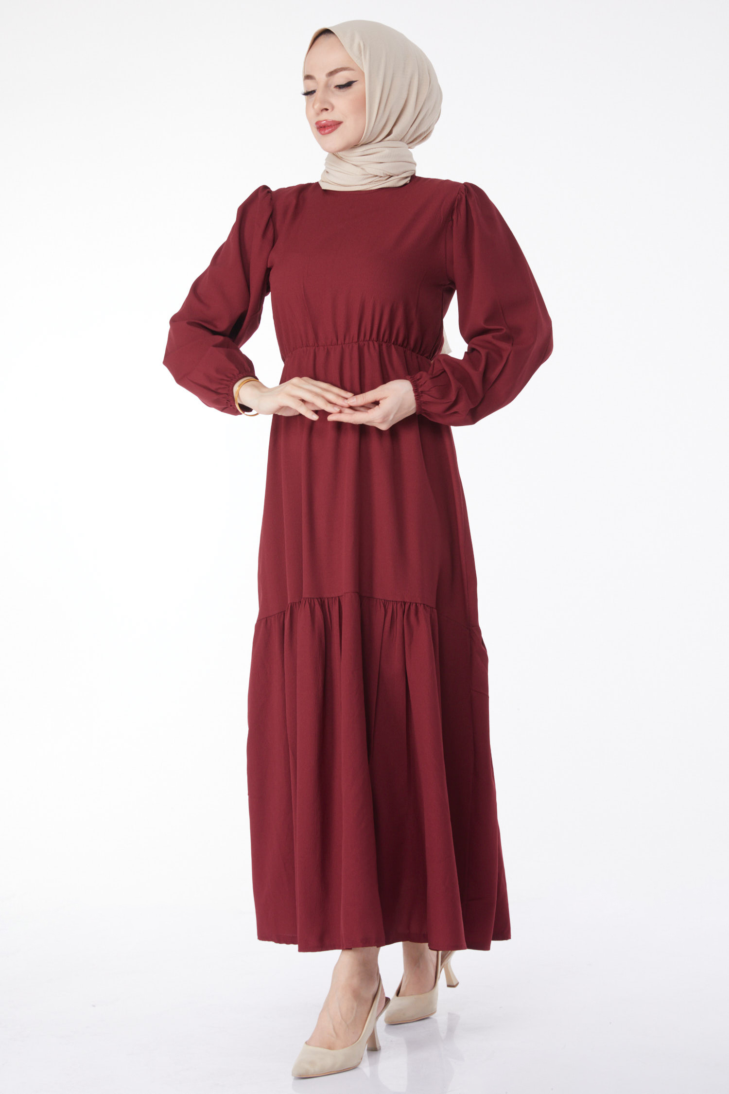 Beli Bağcıklı Elbise - 27303 - 2