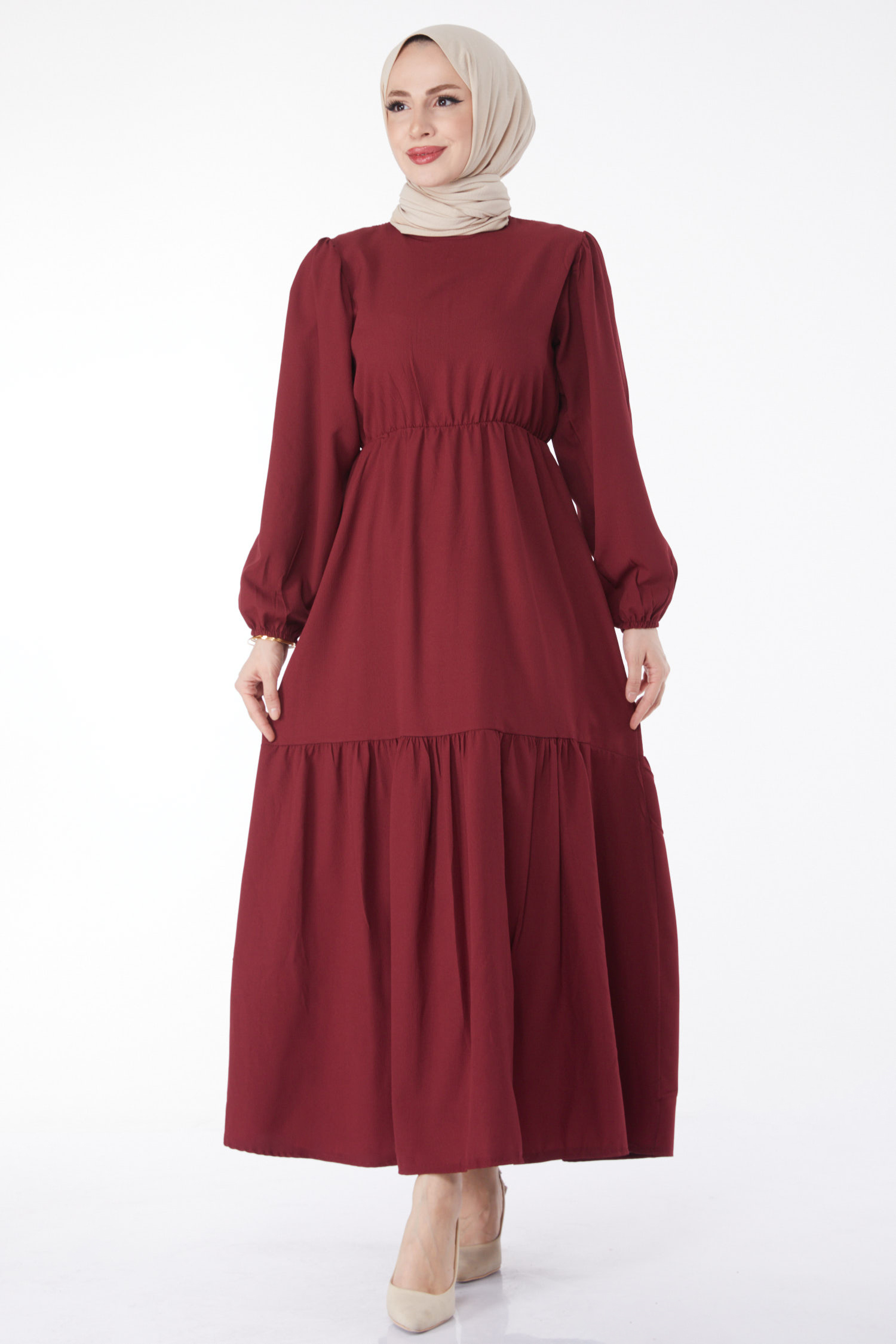 Beli Bağcıklı Elbise - 27303 - 3