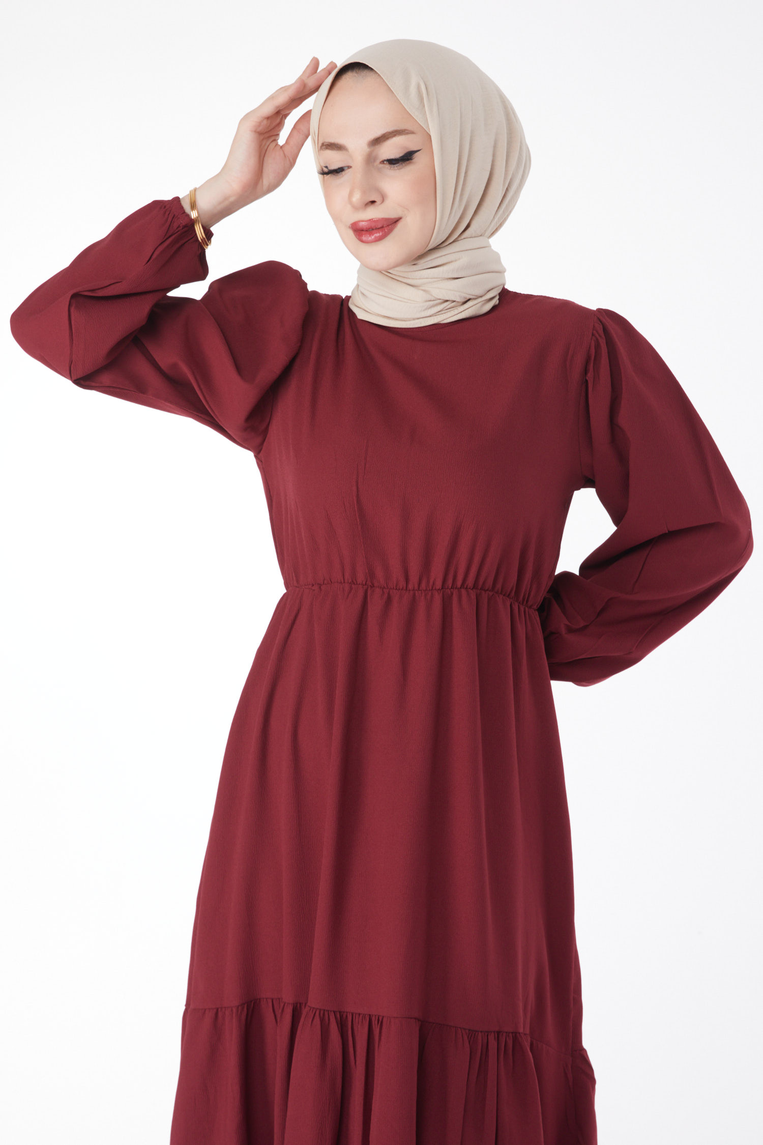 Beli Bağcıklı Elbise - 27303 - 4