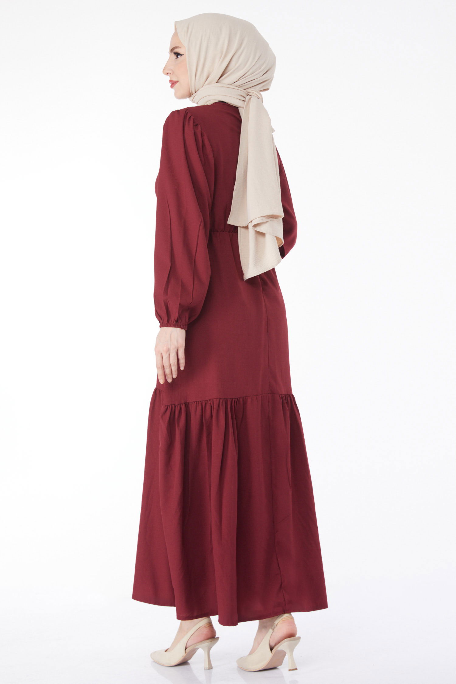 Beli Bağcıklı Elbise - 27303 - 6