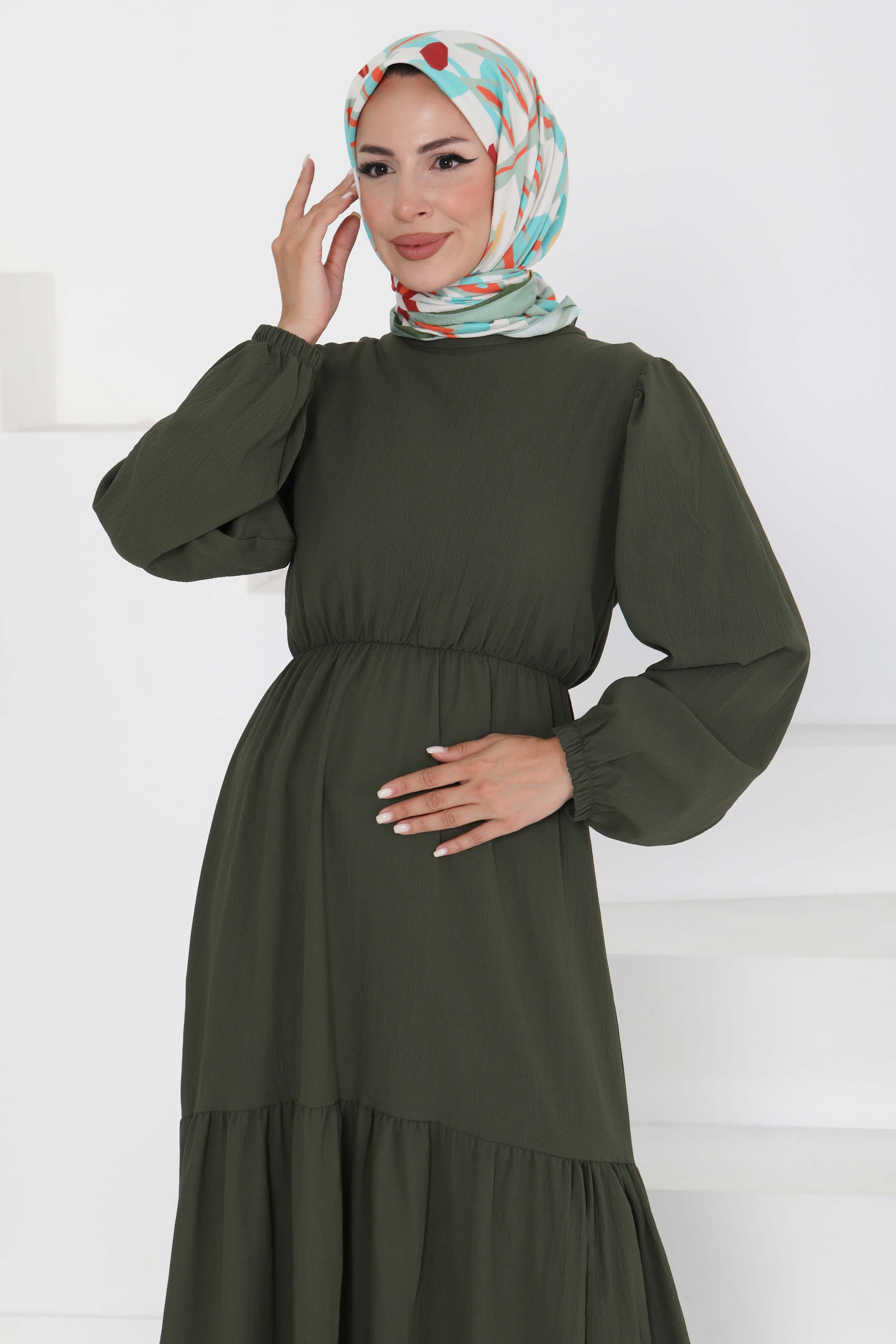 Beli Bağcıklı Elbise - 27303 - 2