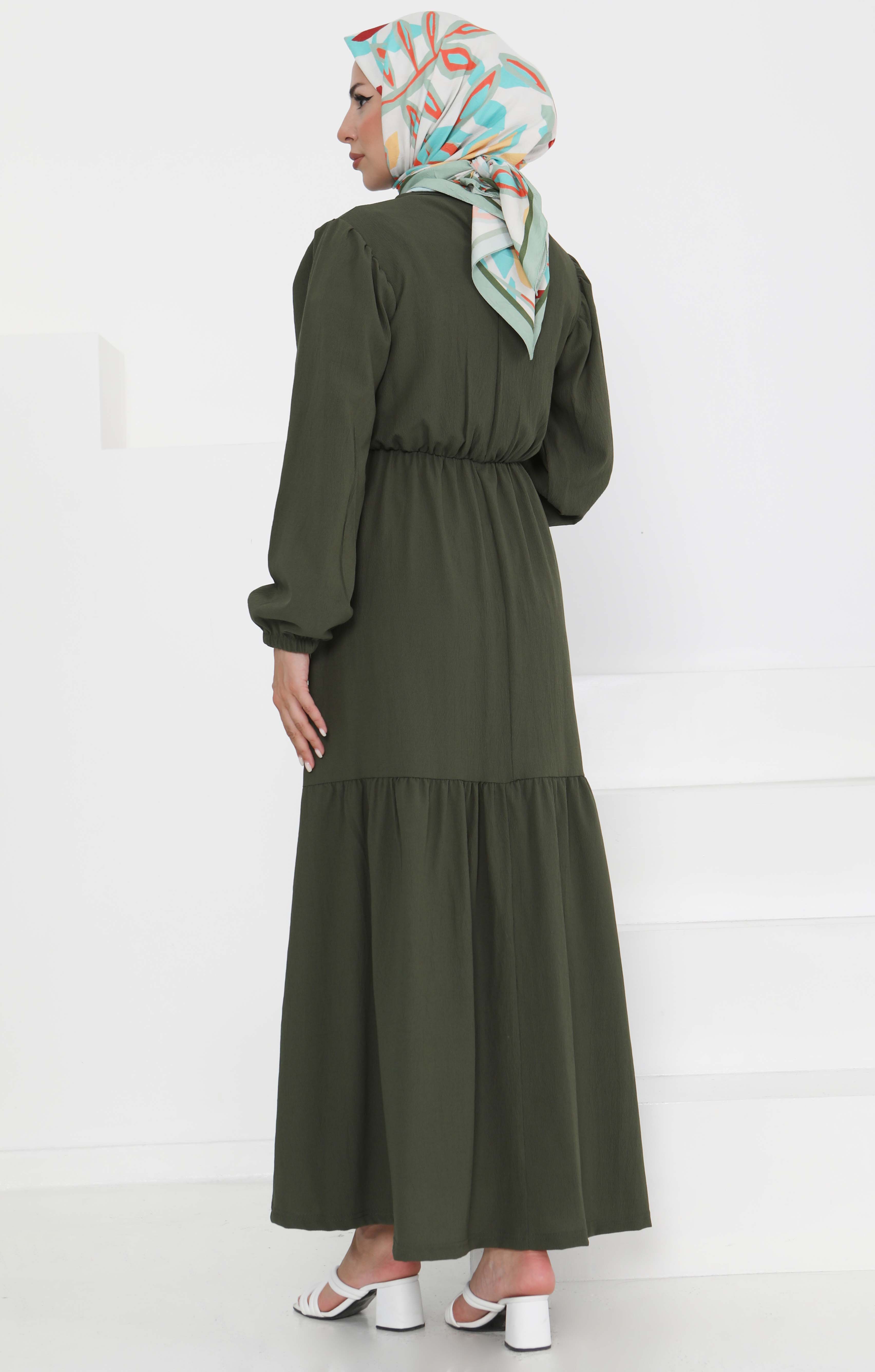 Beli Bağcıklı Elbise - 27303 - 5