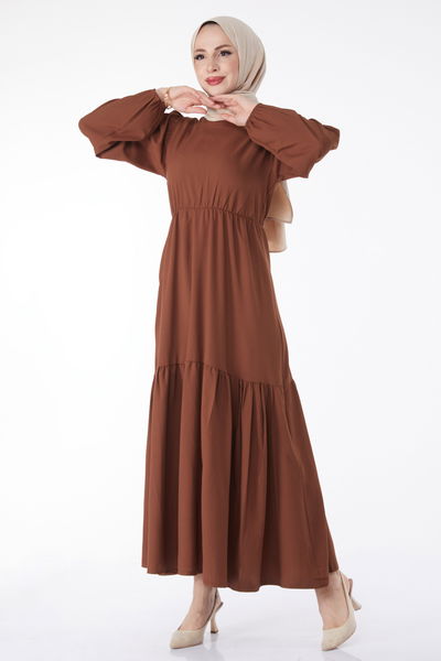 Beli Bağcıklı Elbise - 27303 
