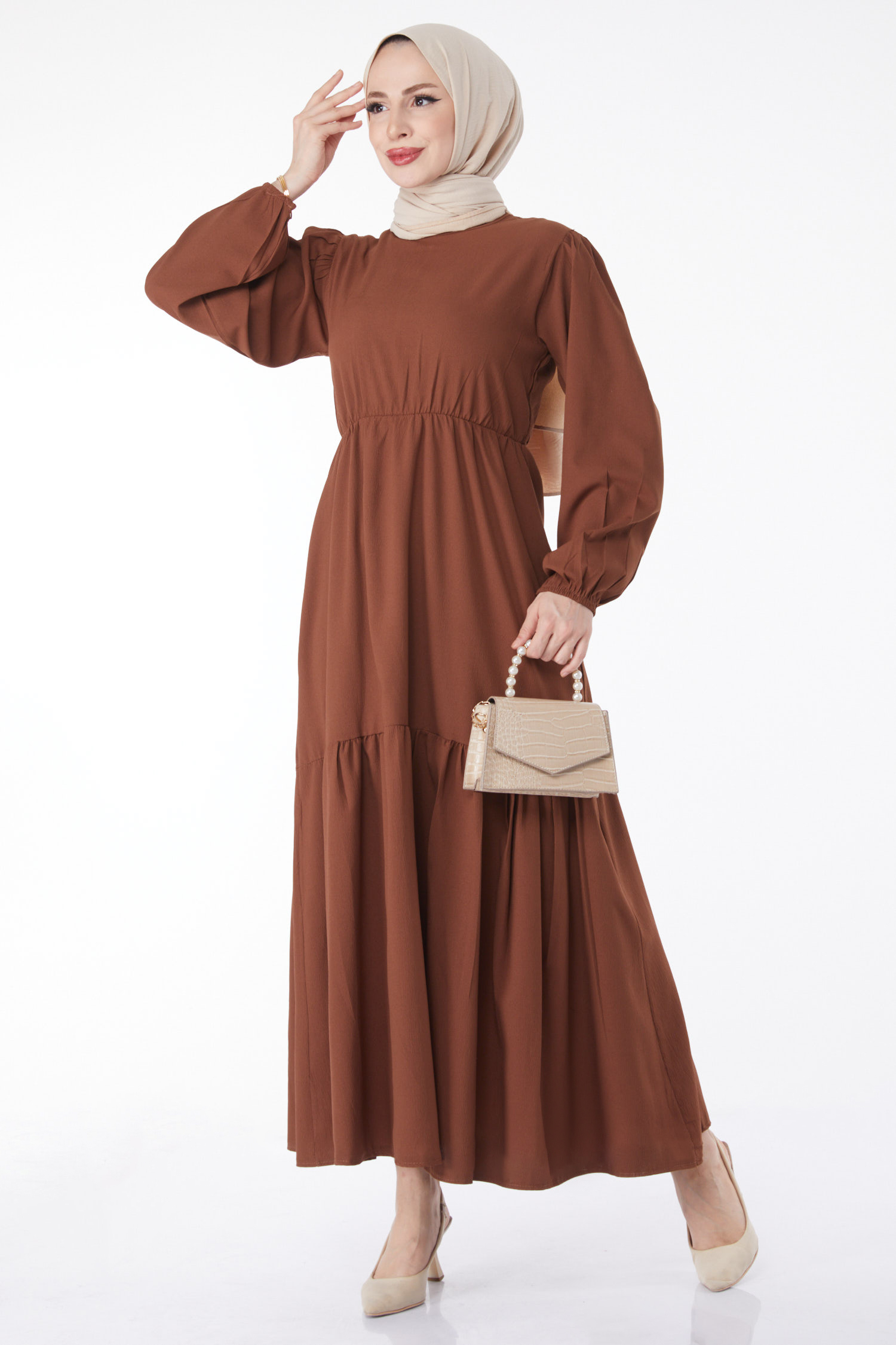 Beli Bağcıklı Elbise - 27303 - 2