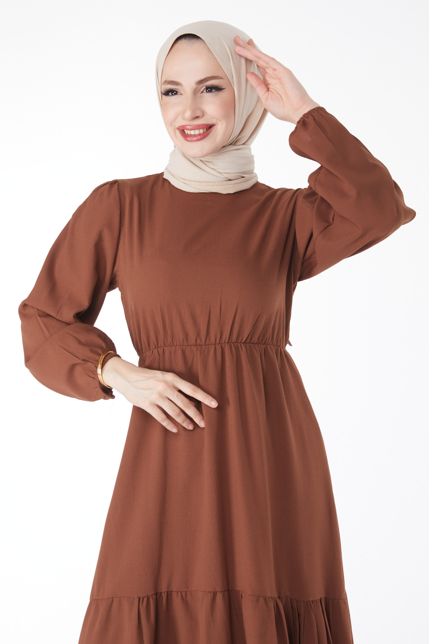 Beli Bağcıklı Elbise - 27303 - 4