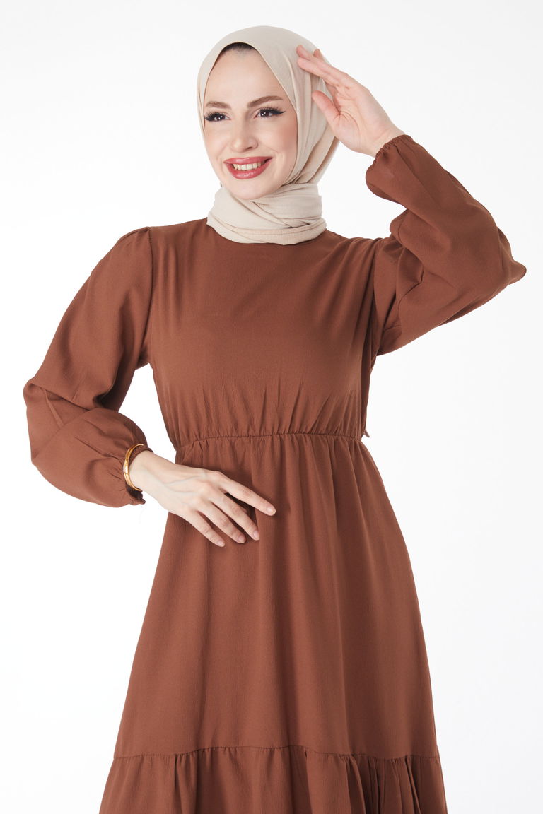Beli Bağcıklı Elbise - 27303 - TOFİSA