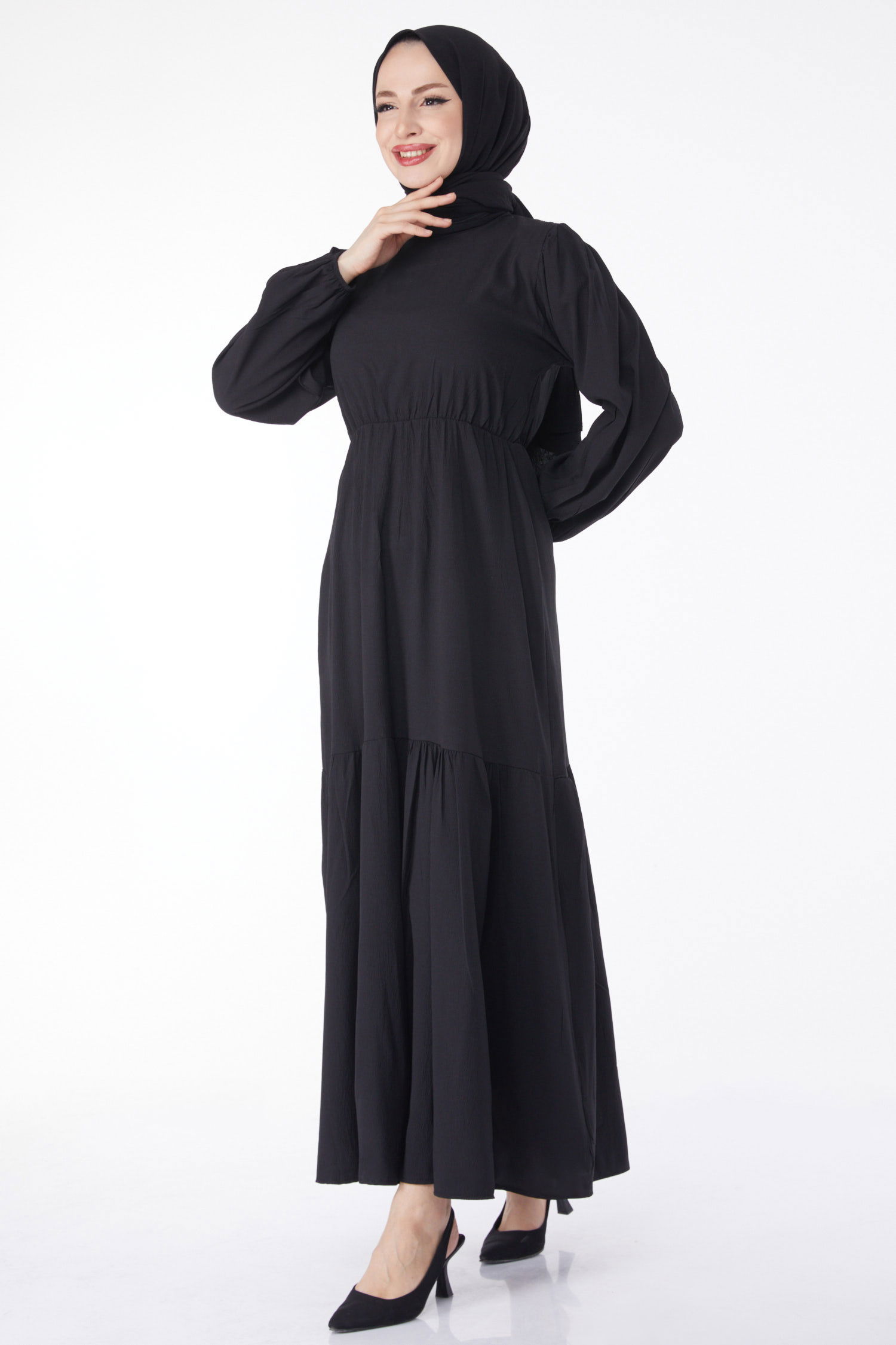 Beli Bağcıklı Elbise - 27303 - 6