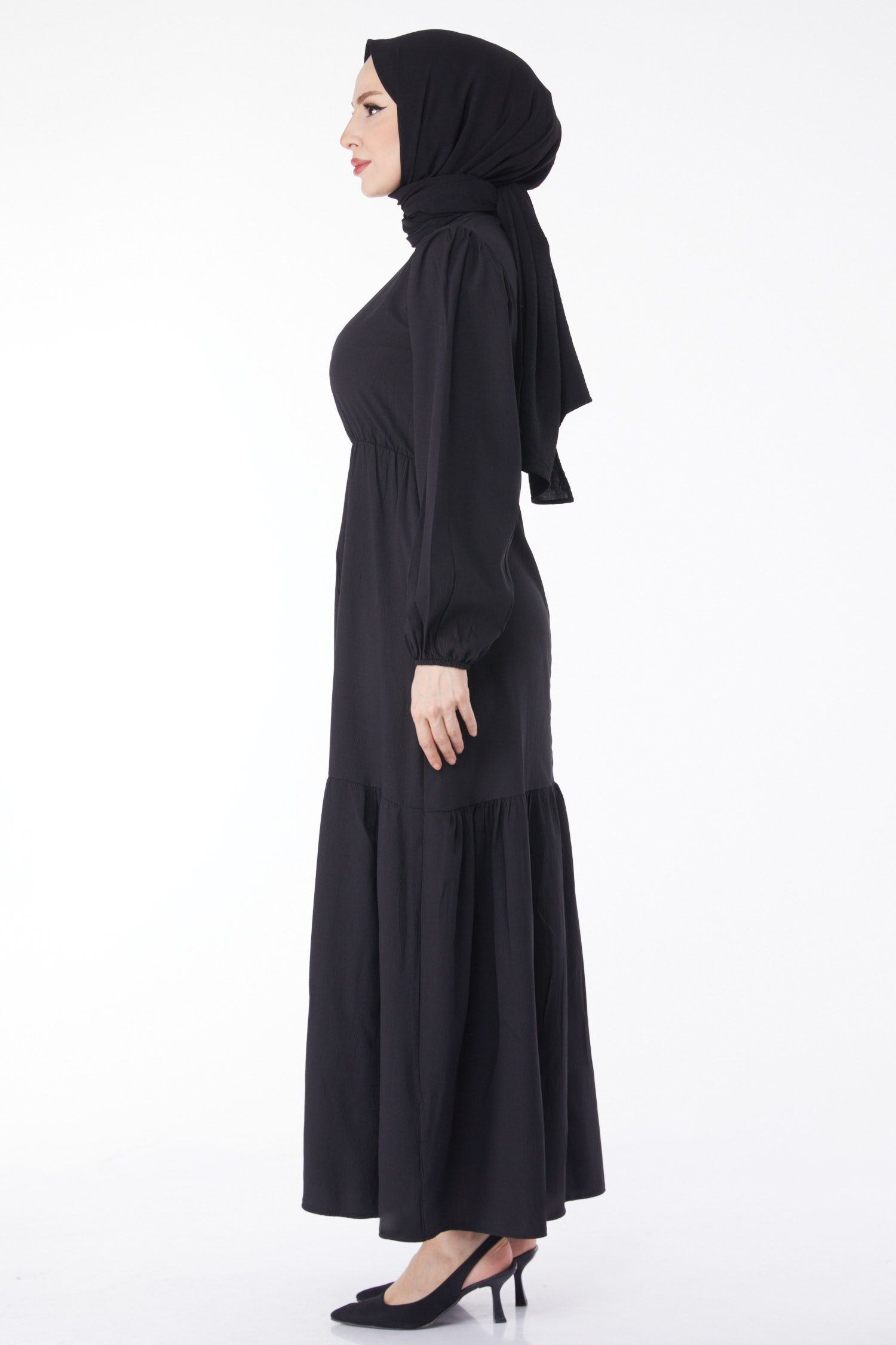 Beli Bağcıklı Elbise - 27303 - 3