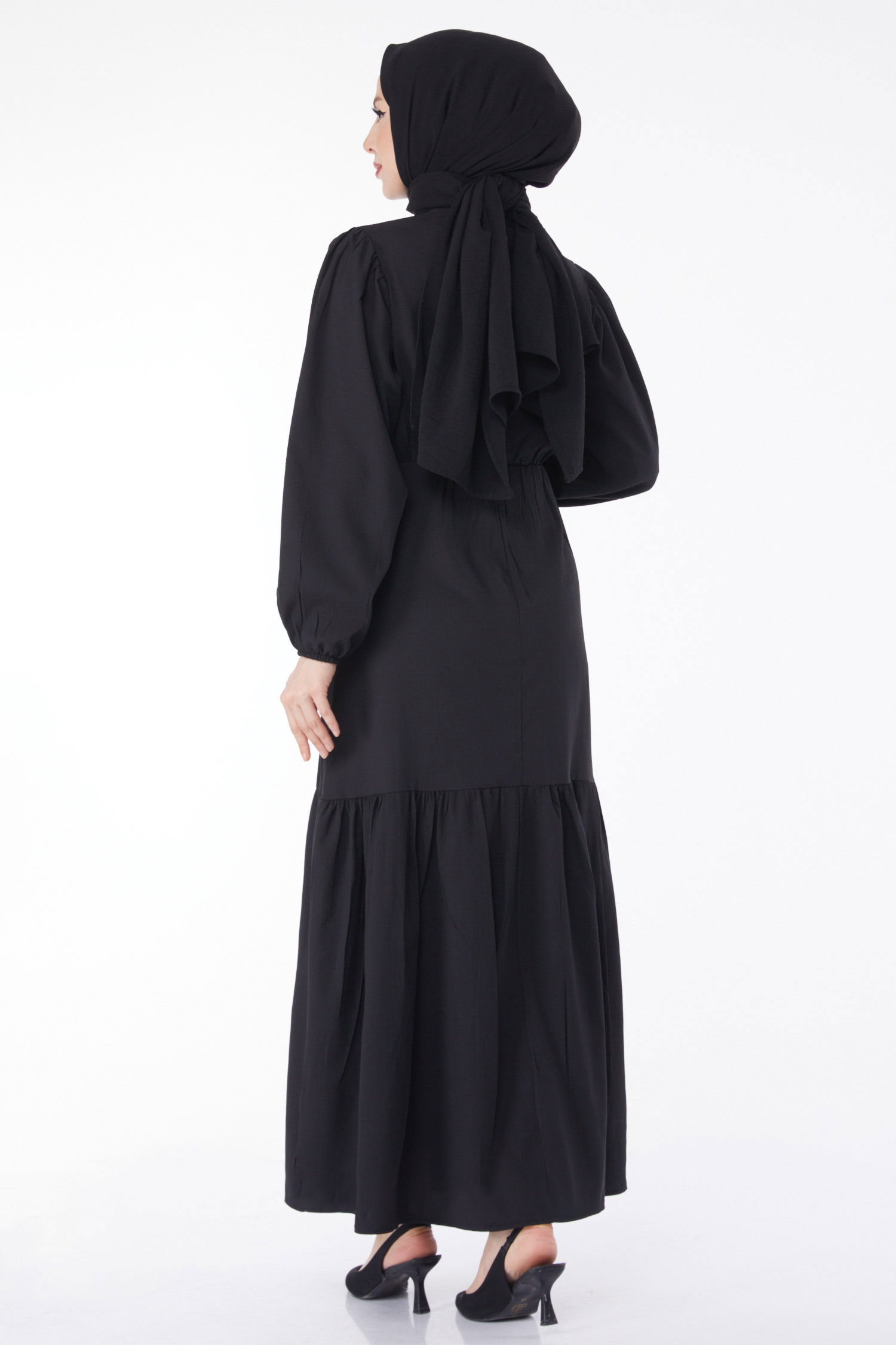 Beli Bağcıklı Elbise - 27303 - 4