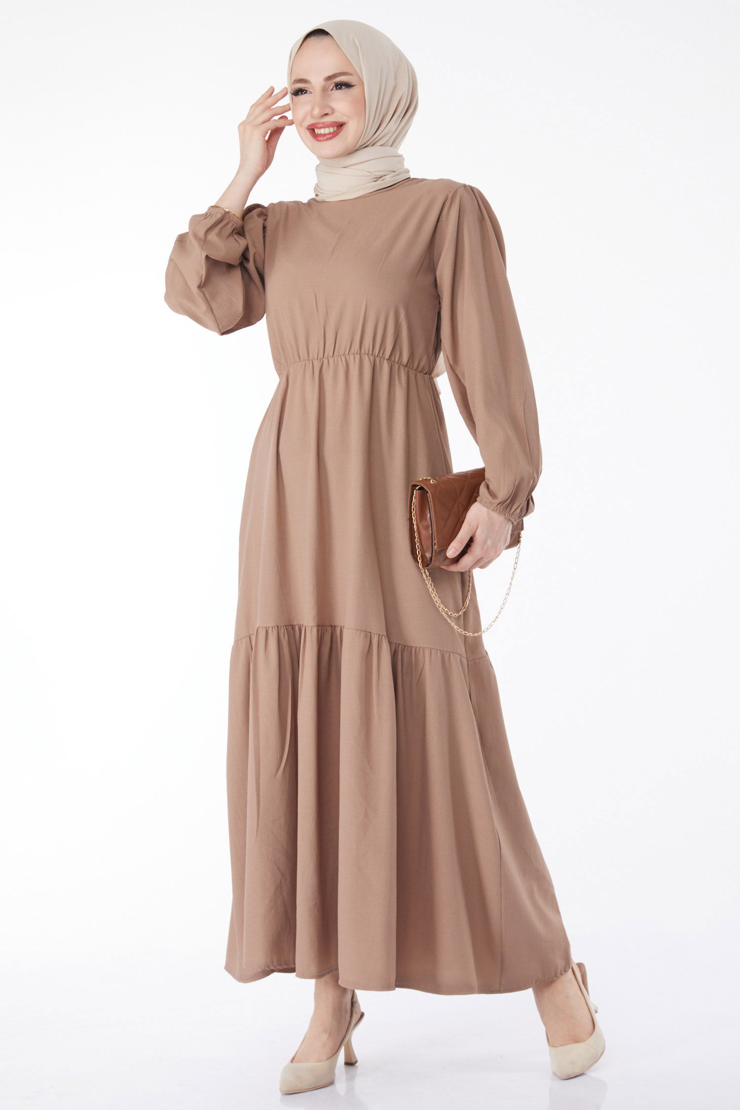 Beli Bağcıklı Elbise - 27303 - 1