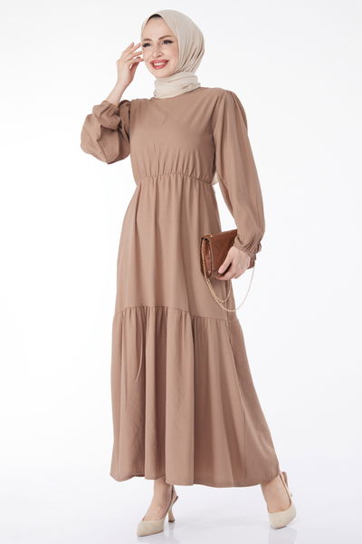 Beli Bağcıklı Elbise - 27303 