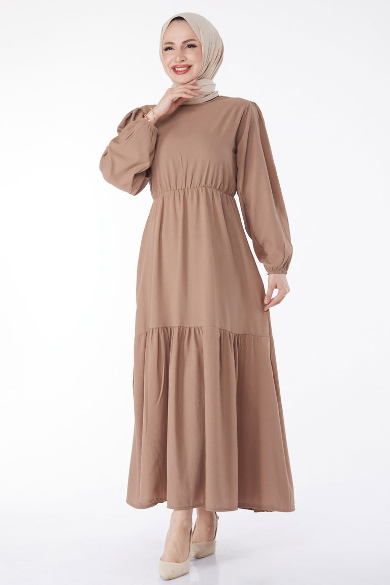 Beli Bağcıklı Elbise - 27303 - TOFİSA