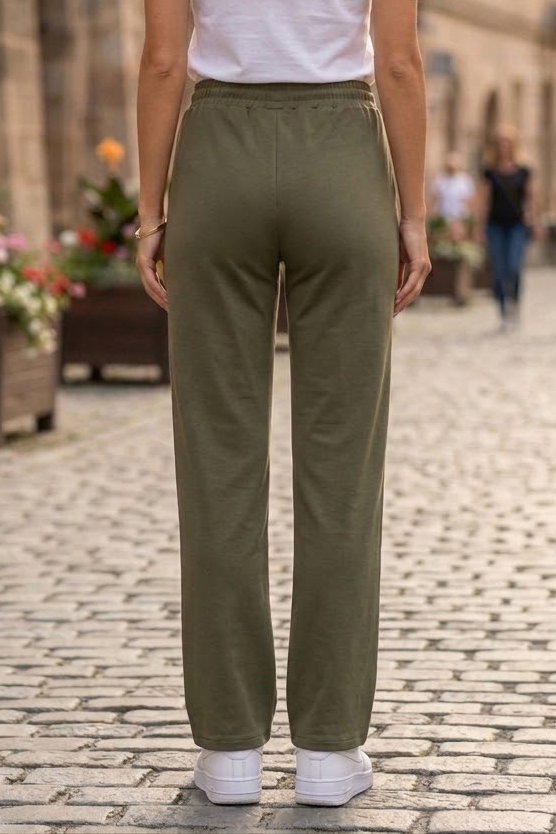 Beli Bağlamalı Spor Pantolon Haki - 29058-HAKI - 3