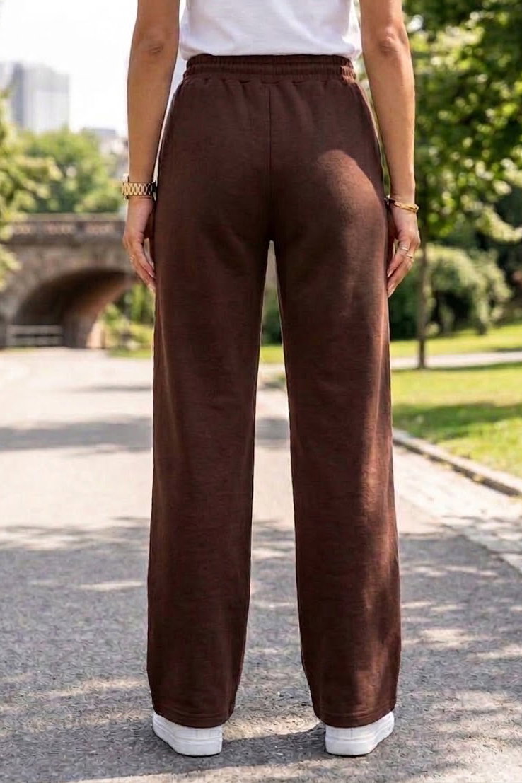 Beli Bağlamalı Spor Pantolon Kahve - 29058-KAHVE - 3