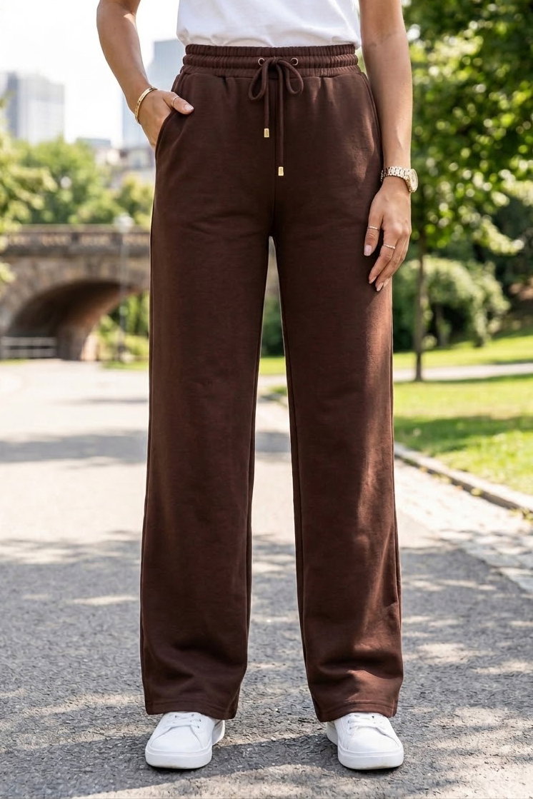 Beli Bağlamalı Spor Pantolon Kahve - 29058-KAHVE - 1