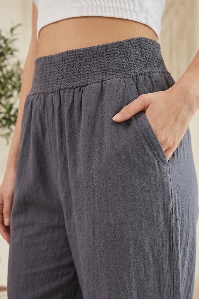 Beli Burgu Detaylı Cepli Spor Pantolon Antrasit - 29077-ANTRASIT - 3