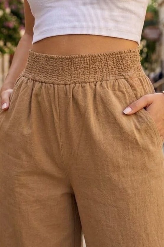 Beli Burgu Detaylı Cepli Spor Pantolon Camel - 29077-CAMEL - 3
