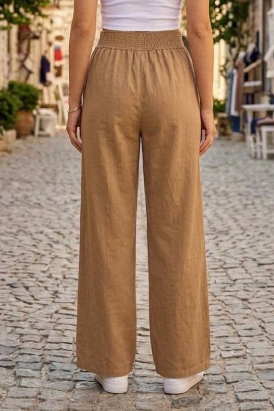 Beli Burgu Detaylı Cepli Spor Pantolon Camel - 29077-CAMEL - 4